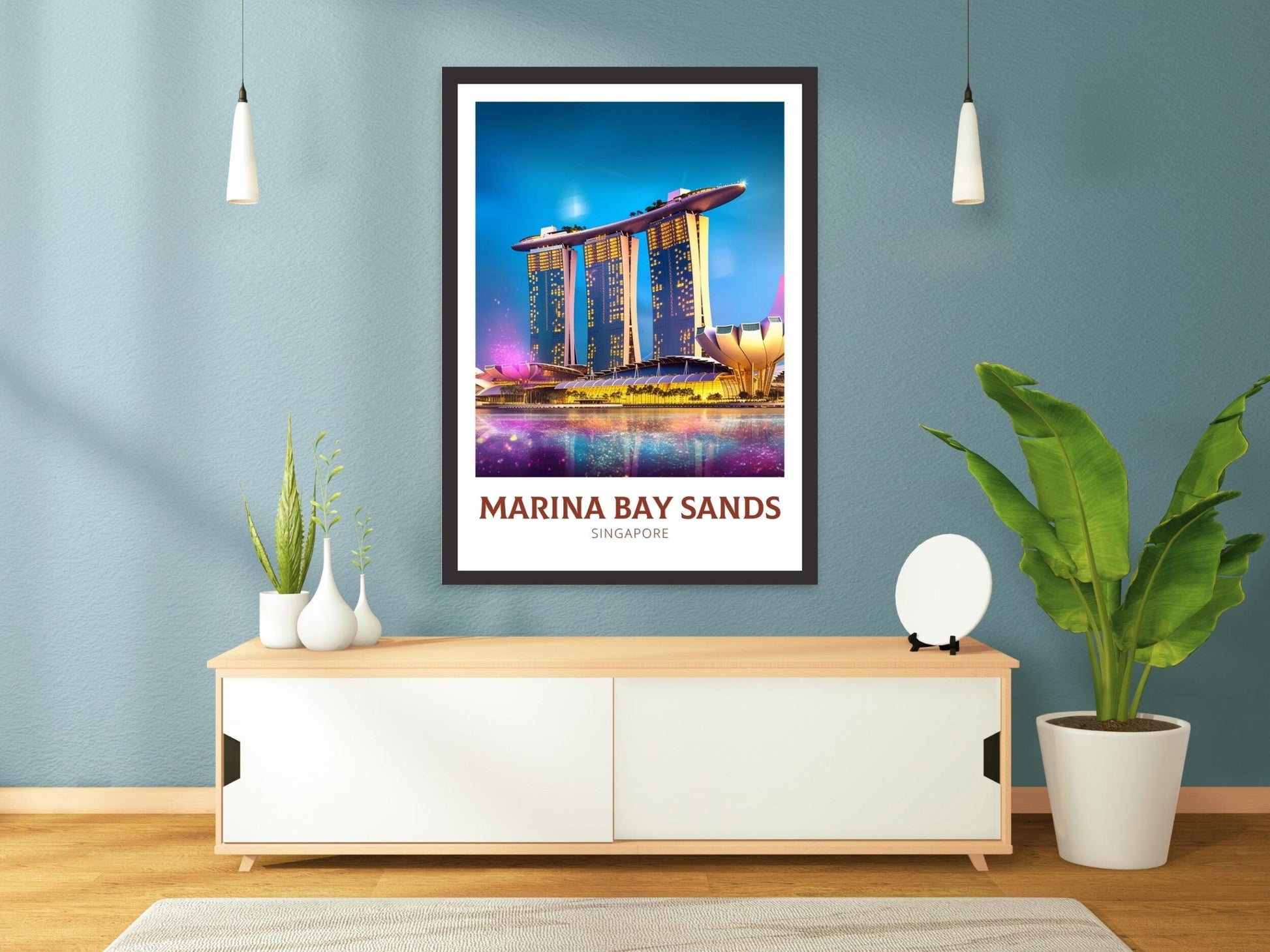 Marina Bay Sands Poster | Marina Bay Sands Illustration | Singapore Print | Singapore Poster | Singapore Wall Art | ID 165