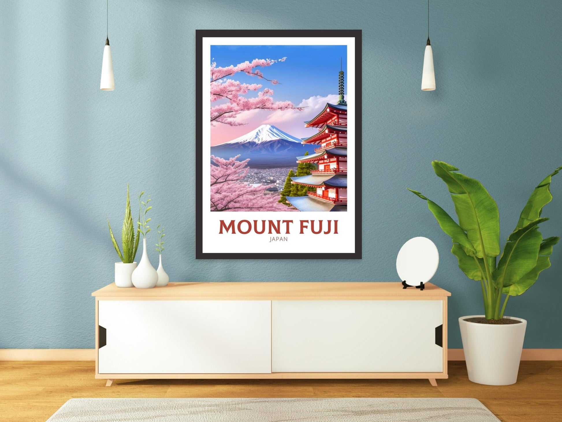 Mount Fuji Poster | Mount Fuji Illustration | Japan Print | Japan Poster | Mount Fuji Print | Mount Fuji Wall Art | ID 166