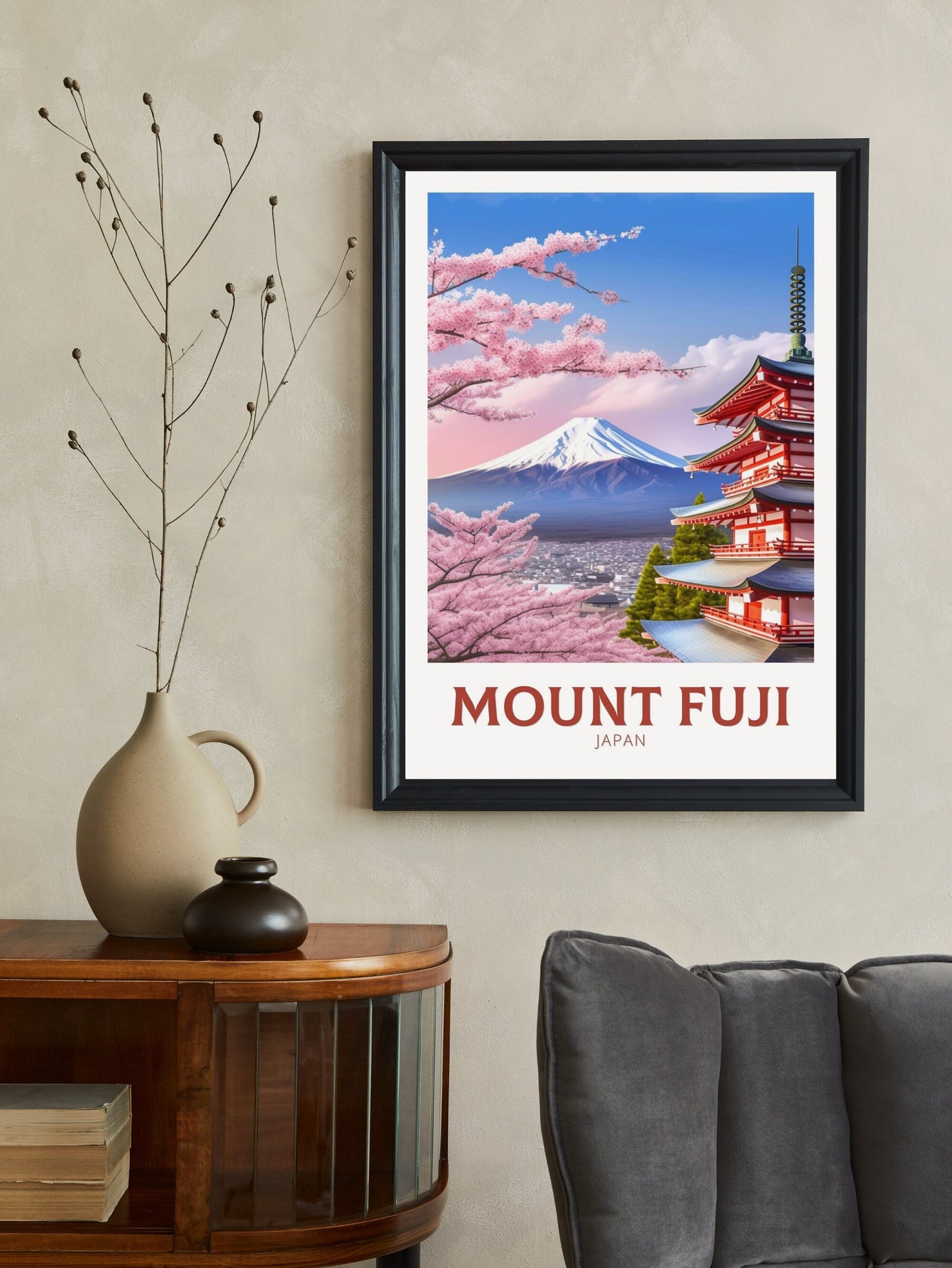 Mount Fuji Poster | Mount Fuji Illustration | Japan Print | Japan Poster | Mount Fuji Print | Mount Fuji Wall Art | ID 166