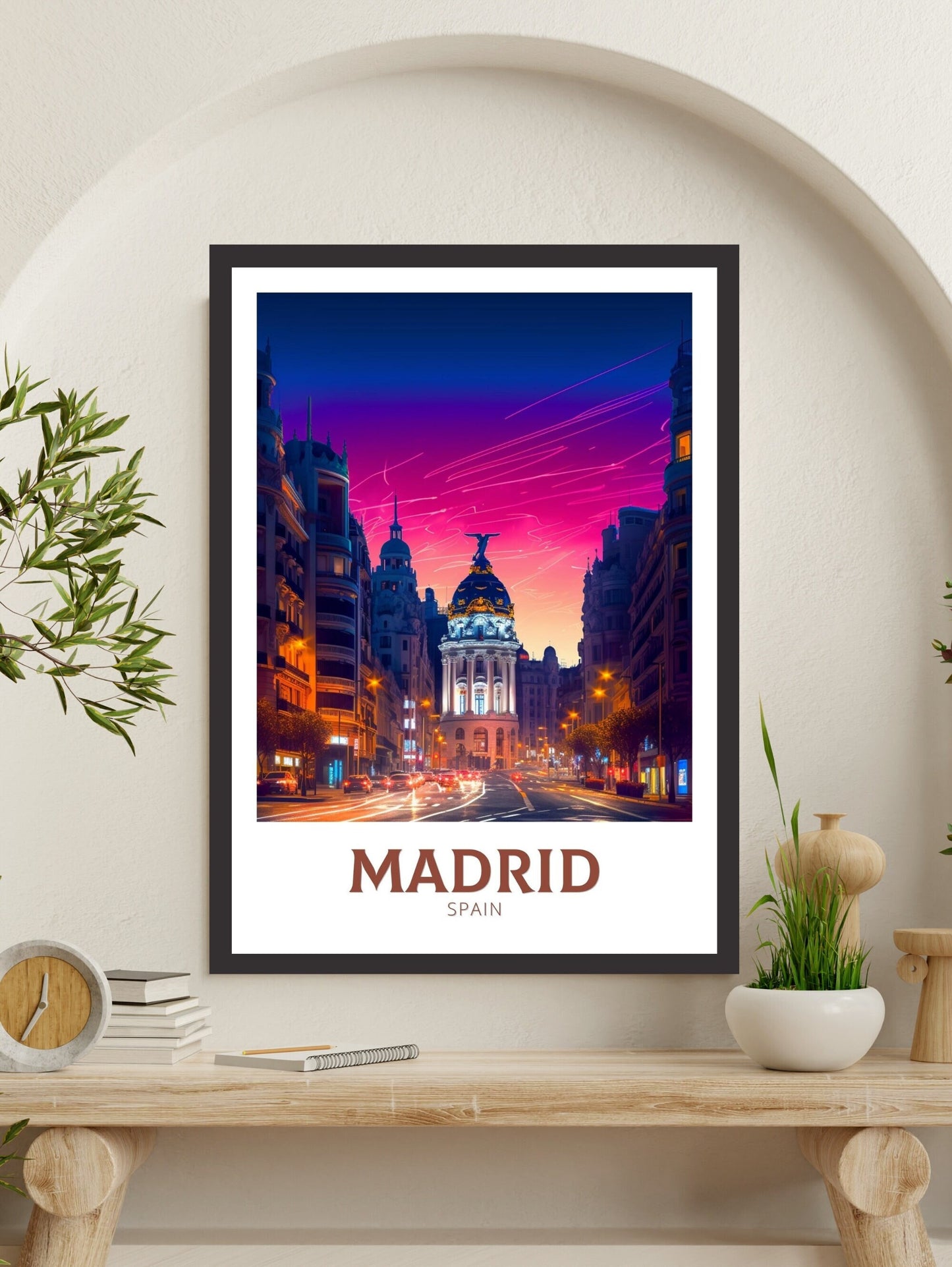 Madrid Travel Poster | Madrid Illustration | Madrid Wall Art | Spain Poster | Madrid Poster | Madrid Spain Painting | ID 163