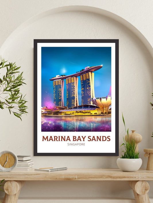 Marina Bay Sands Poster | Marina Bay Sands Illustration | Singapore Print | Singapore Poster | Singapore Wall Art | ID 165