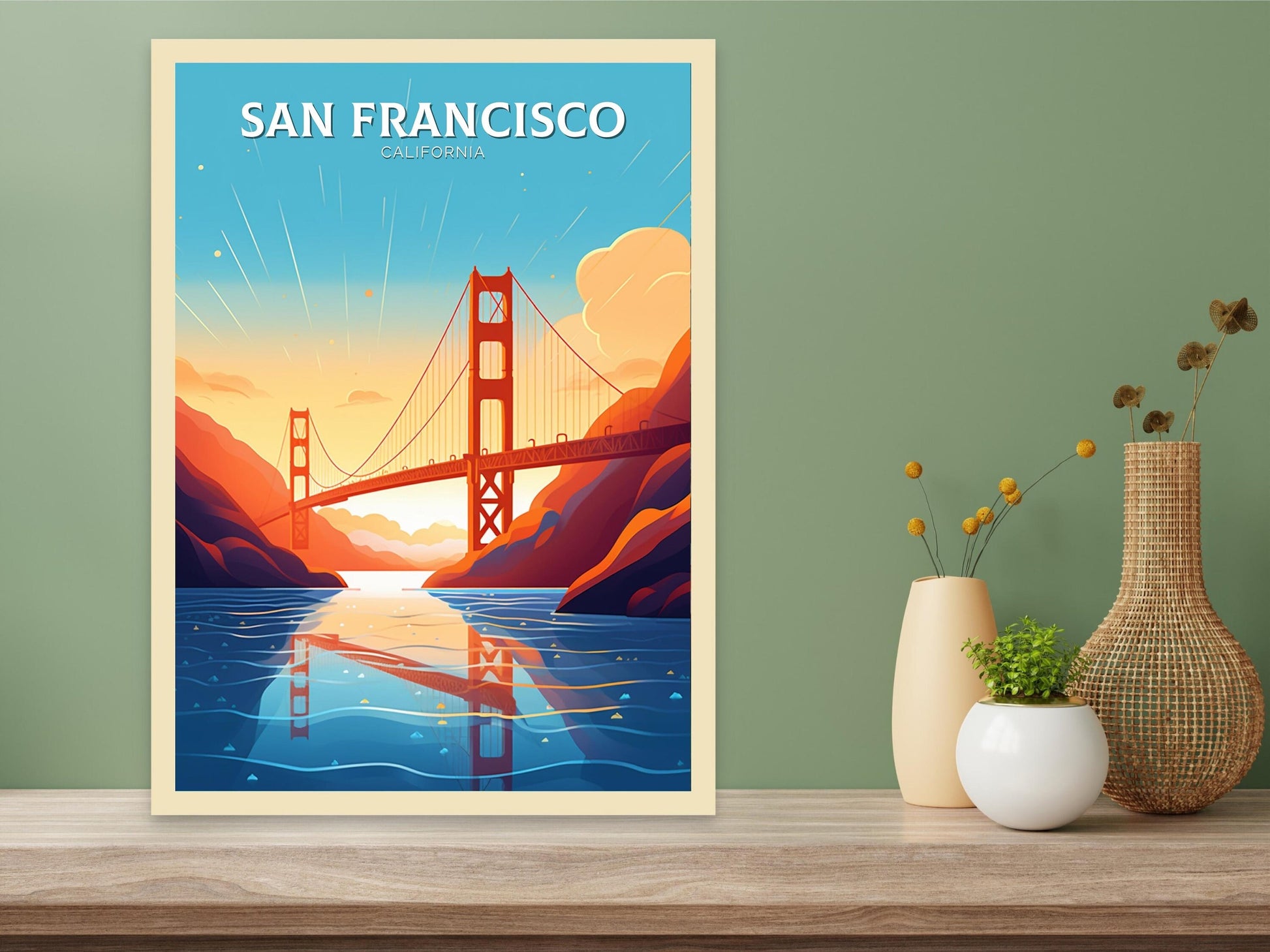 San Francisco Print | San Francisco Travel Poster | San Francisco City Poster | San Francisco Wall Art | Golden Gate Print | ID 110