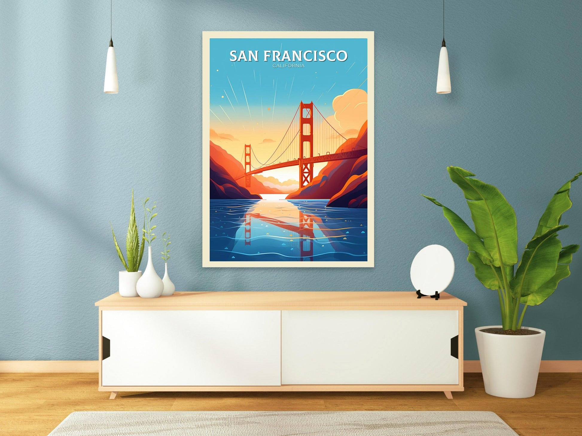 San Francisco Print | San Francisco Travel Poster | San Francisco City Poster | San Francisco Wall Art | Golden Gate Print | ID 110