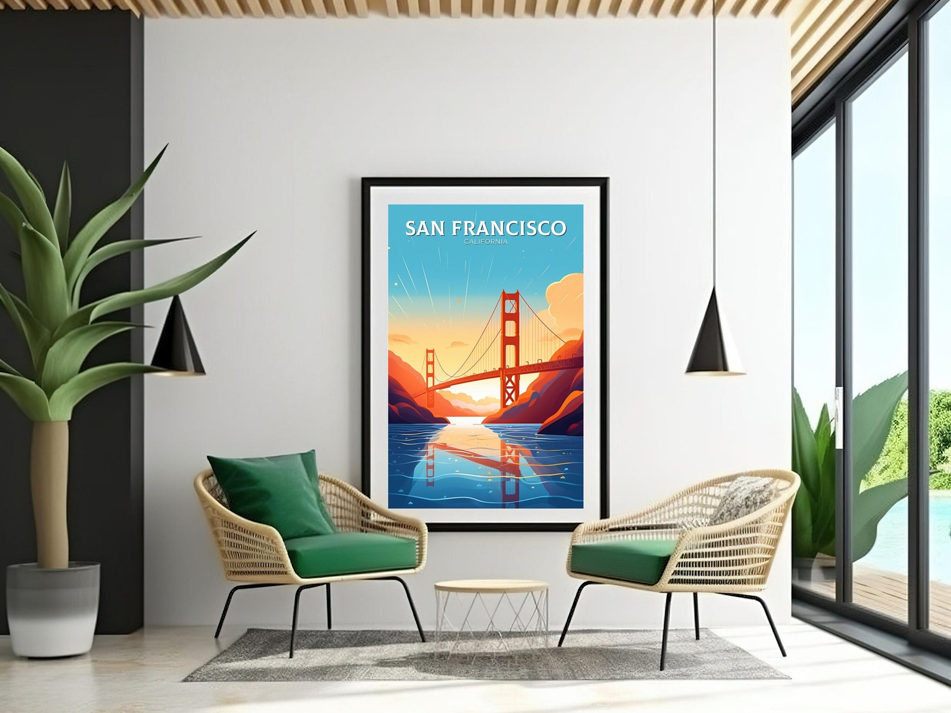 San Francisco Print | San Francisco Travel Poster | San Francisco City Poster | San Francisco Wall Art | Golden Gate Print | ID 110