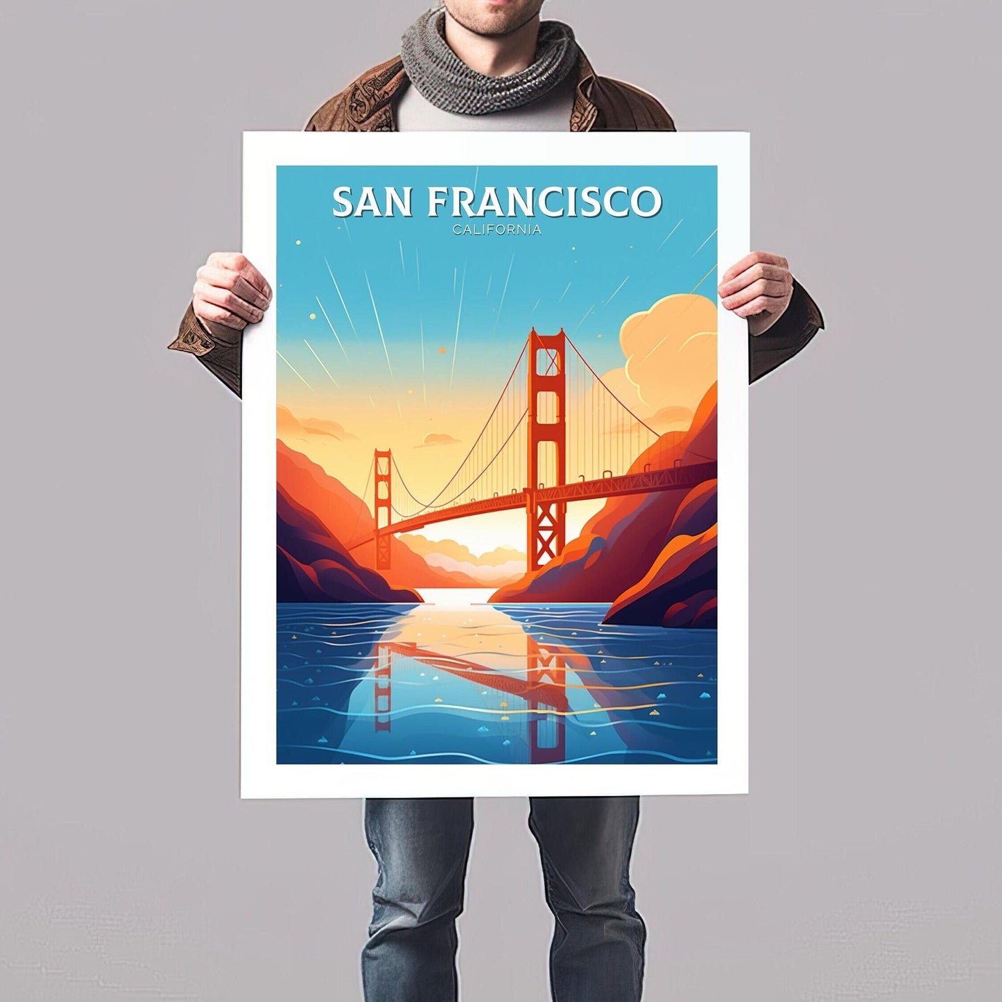 San Francisco Print | San Francisco Travel Poster | San Francisco City Poster | San Francisco Wall Art | Golden Gate Print | ID 110