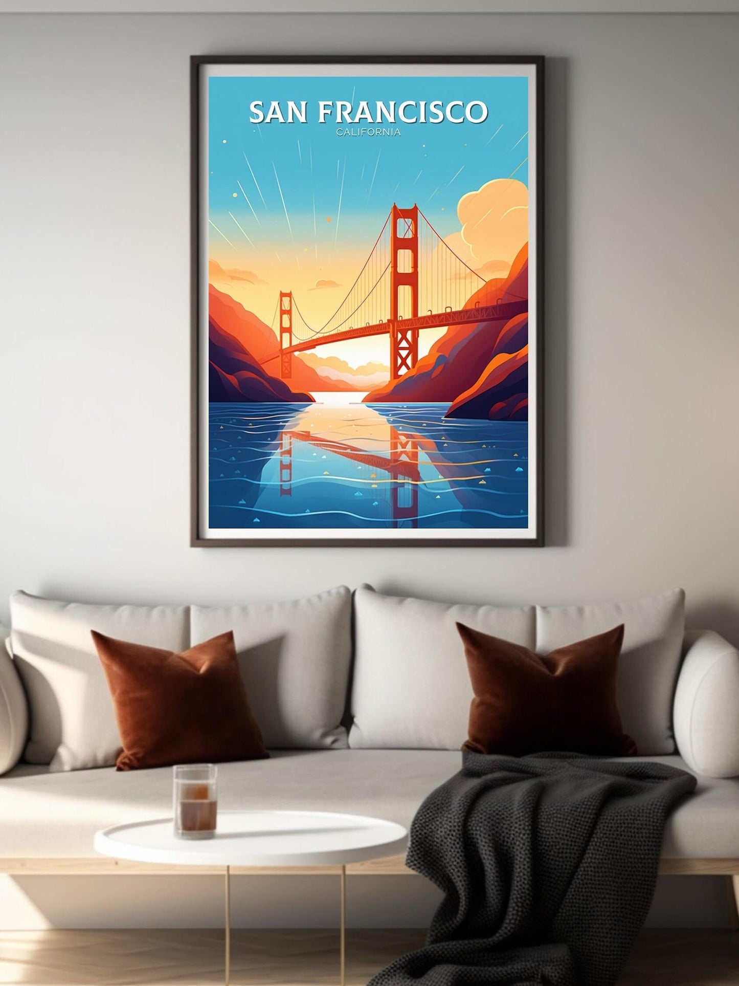 San Francisco Print | San Francisco Travel Poster | San Francisco City Poster | San Francisco Wall Art | Golden Gate Print | ID 110