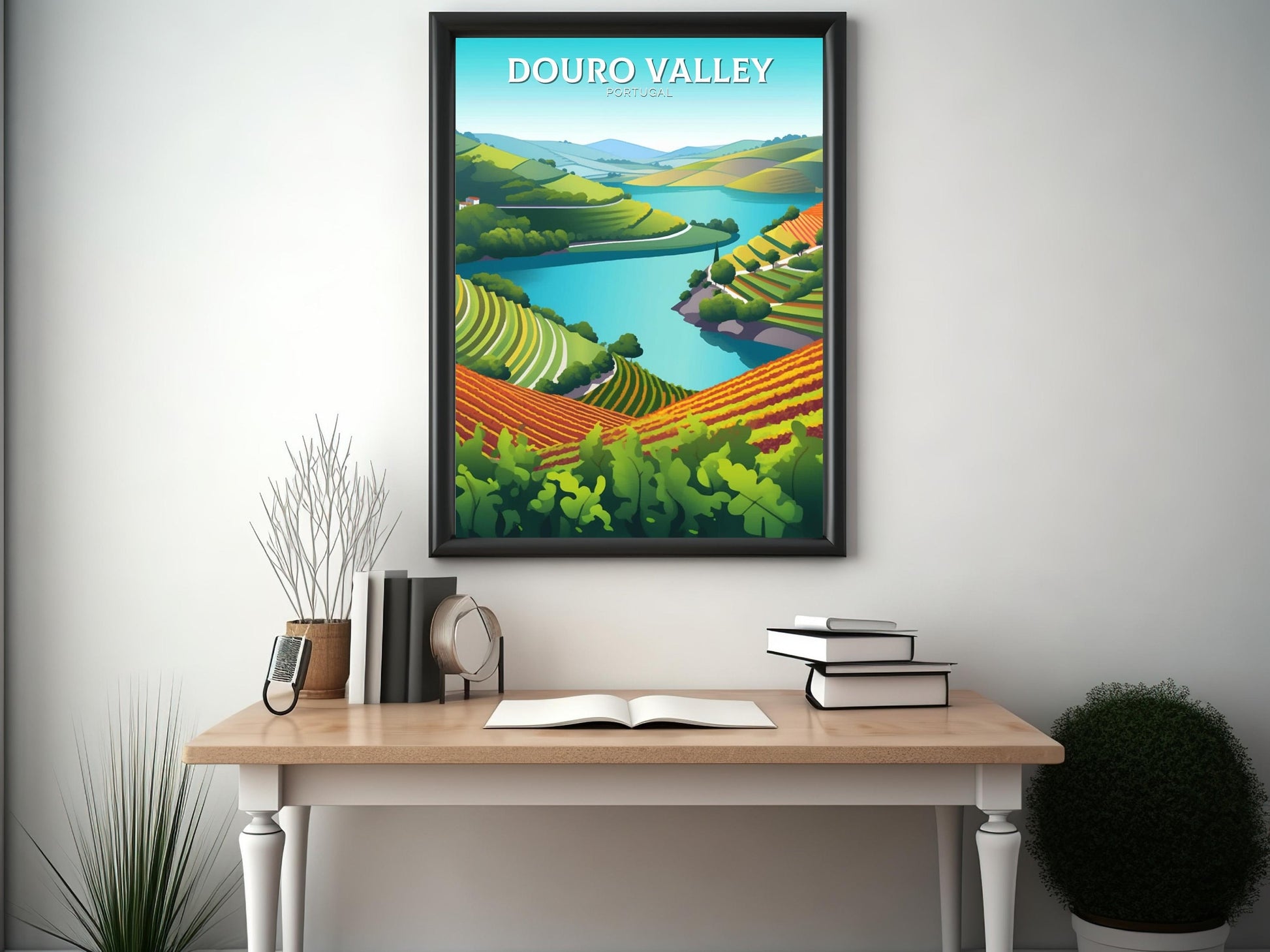 Douro Valley Poster | Douro Valley Print| Douro Illustration | Douro Painting | Portugal Wall Art | Douro Valley Travel Print | ID 111