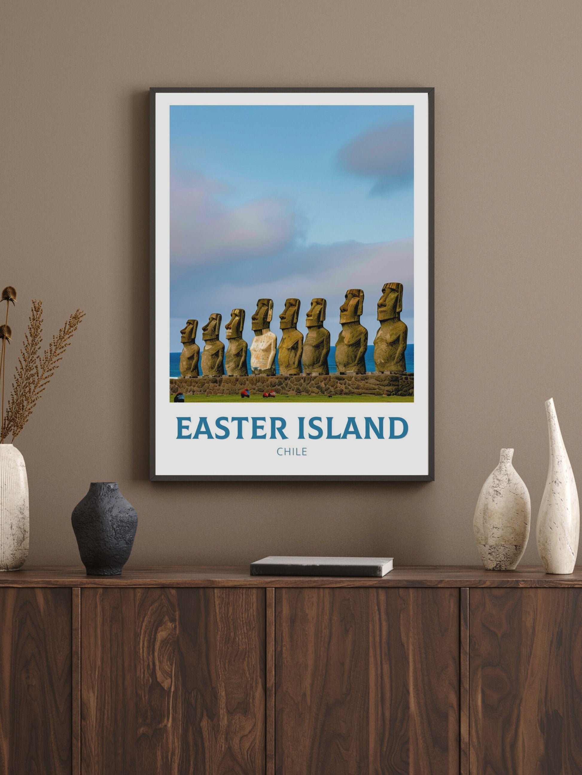 Easter Island Travel Print | Easter Island Travel Poster | Easter Island Wall Art | Chile Travel Poster | Chile Poster Painting | ID 169