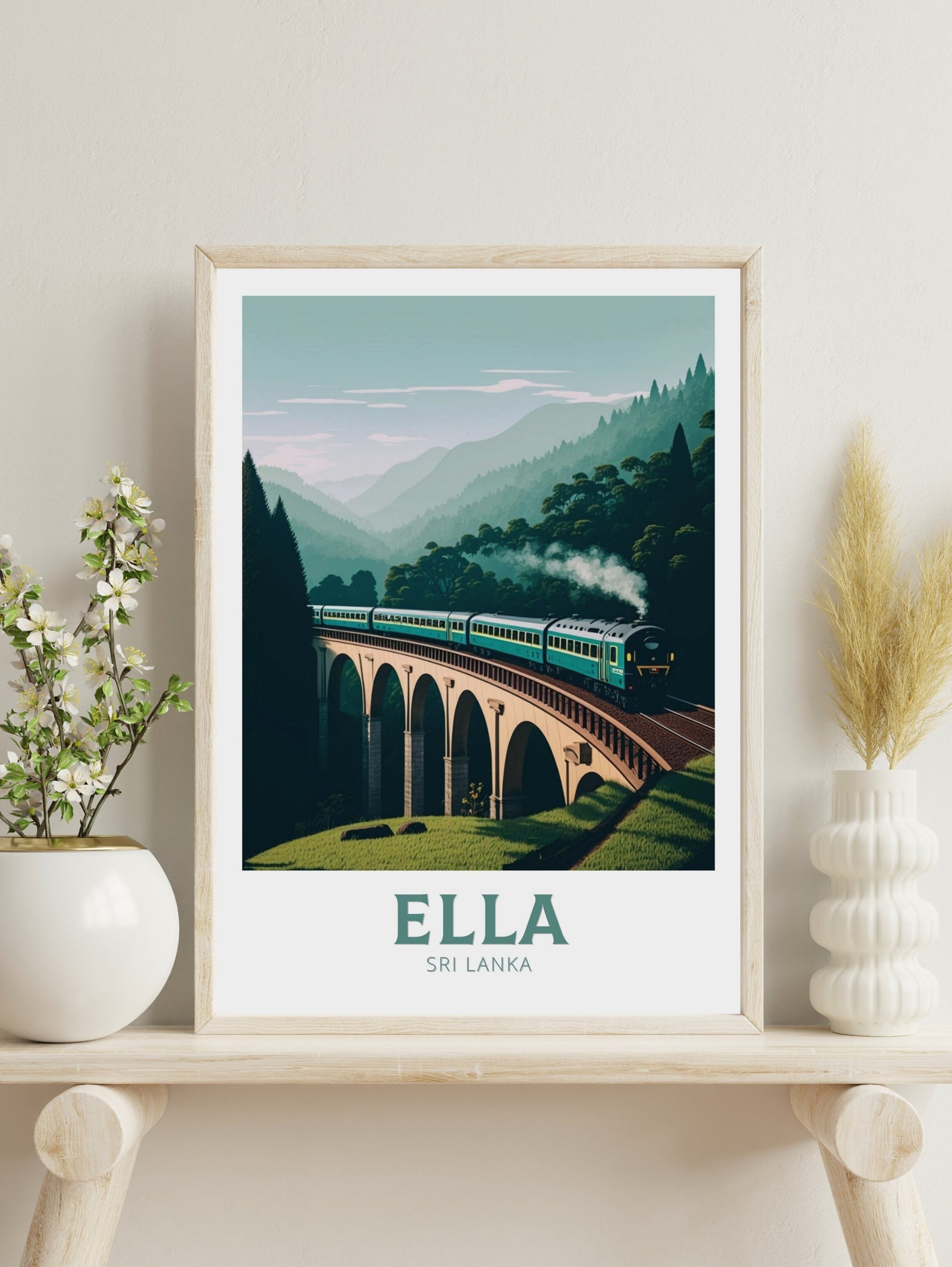 Ella Odyssey Travel Print | Ella Train Illustration | Ella Train Sri Lanka | Ella Wall Art | Train | Sri Lanka Travel Poster | ID 171