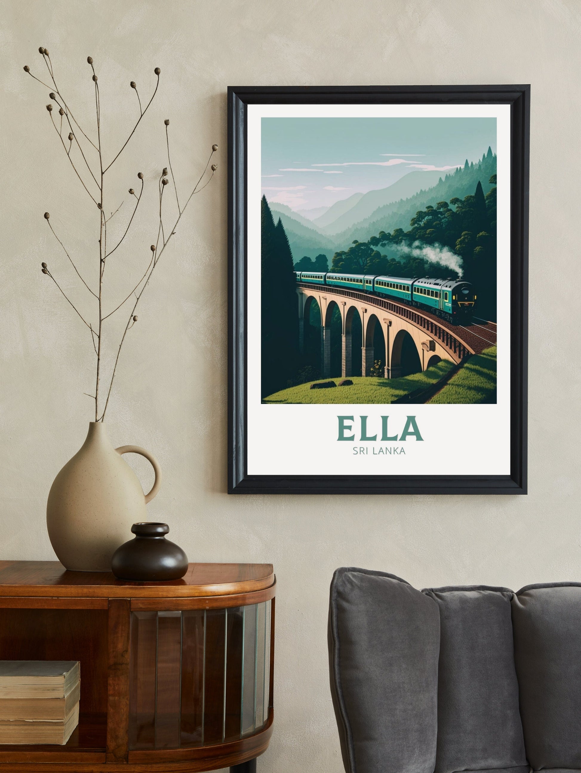 Ella Odyssey Travel Print | Ella Train Illustration | Ella Train Sri Lanka | Ella Wall Art | Train | Sri Lanka Travel Poster | ID 171