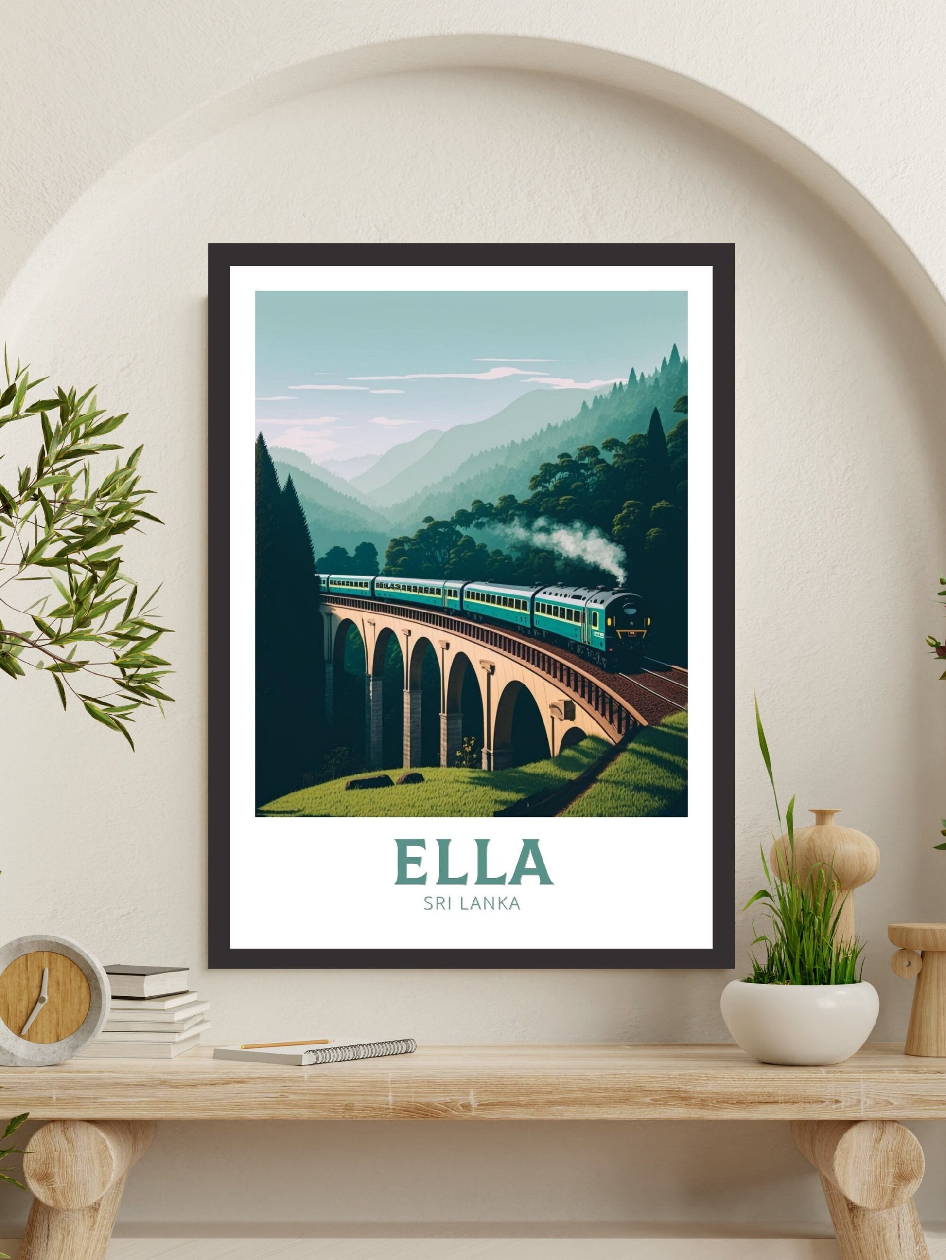 Ella Odyssey Travel Print | Ella Train Illustration | Ella Train Sri Lanka | Ella Wall Art | Train | Sri Lanka Travel Poster | ID 171