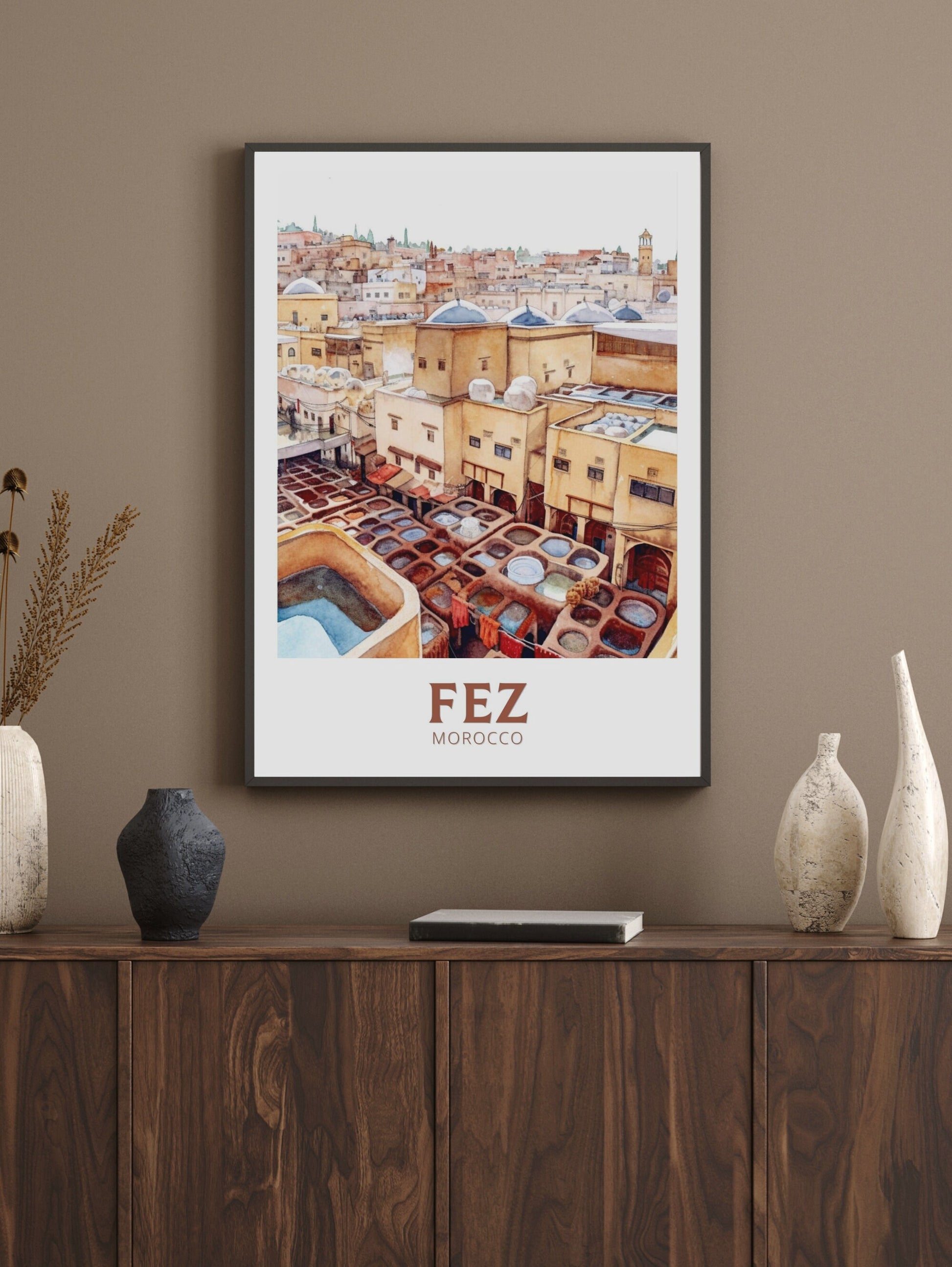 Fez Travel Print | Fez Travel Poster | Fez Wall Art | Fez Poster | Morocco Poster | Morocco Home Décor | Fez Print | Travel gift | ID 173