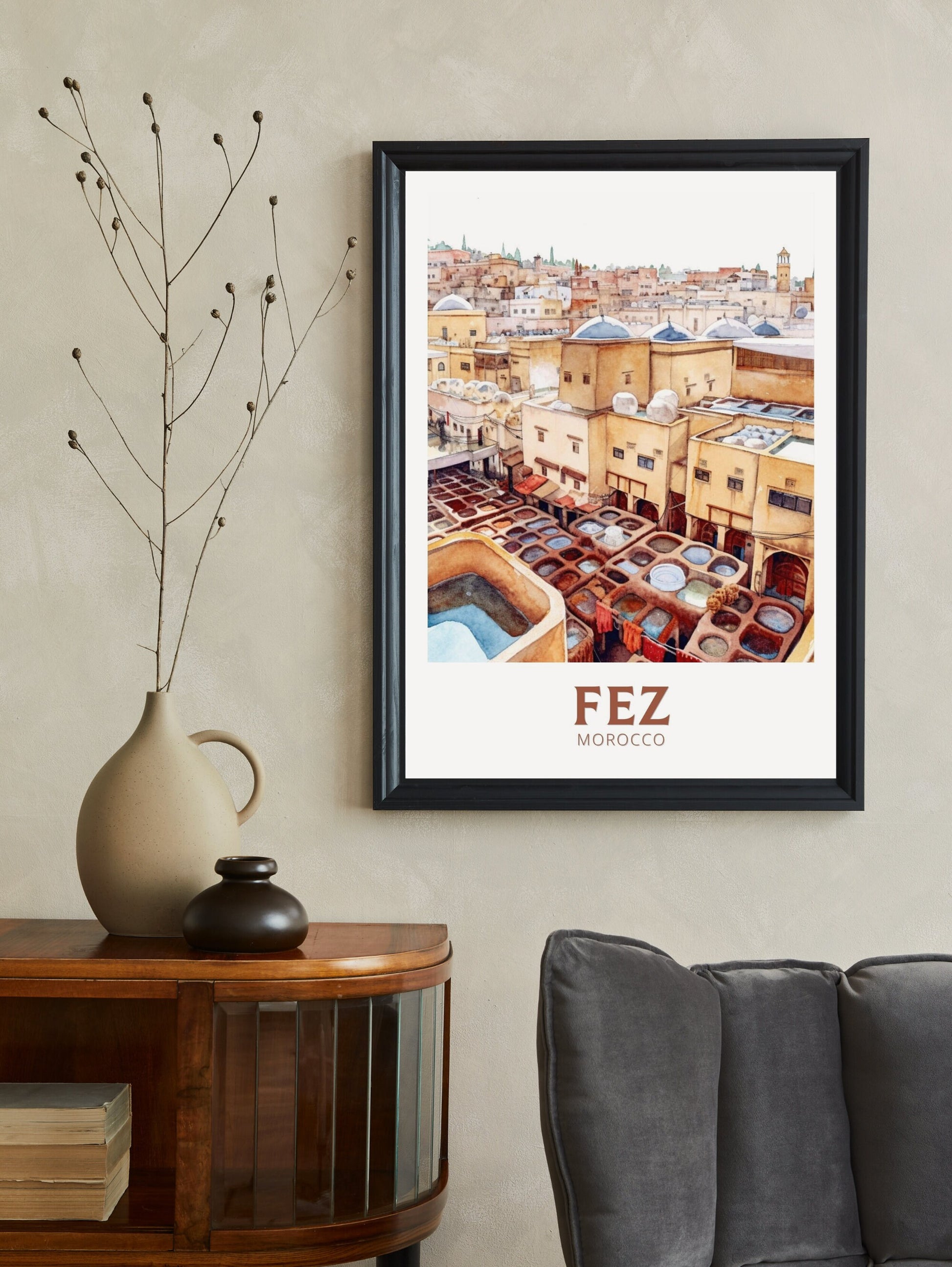 Fez Travel Print | Fez Travel Poster | Fez Wall Art | Fez Poster | Morocco Poster | Morocco Home Décor | Fez Print | Travel gift | ID 173