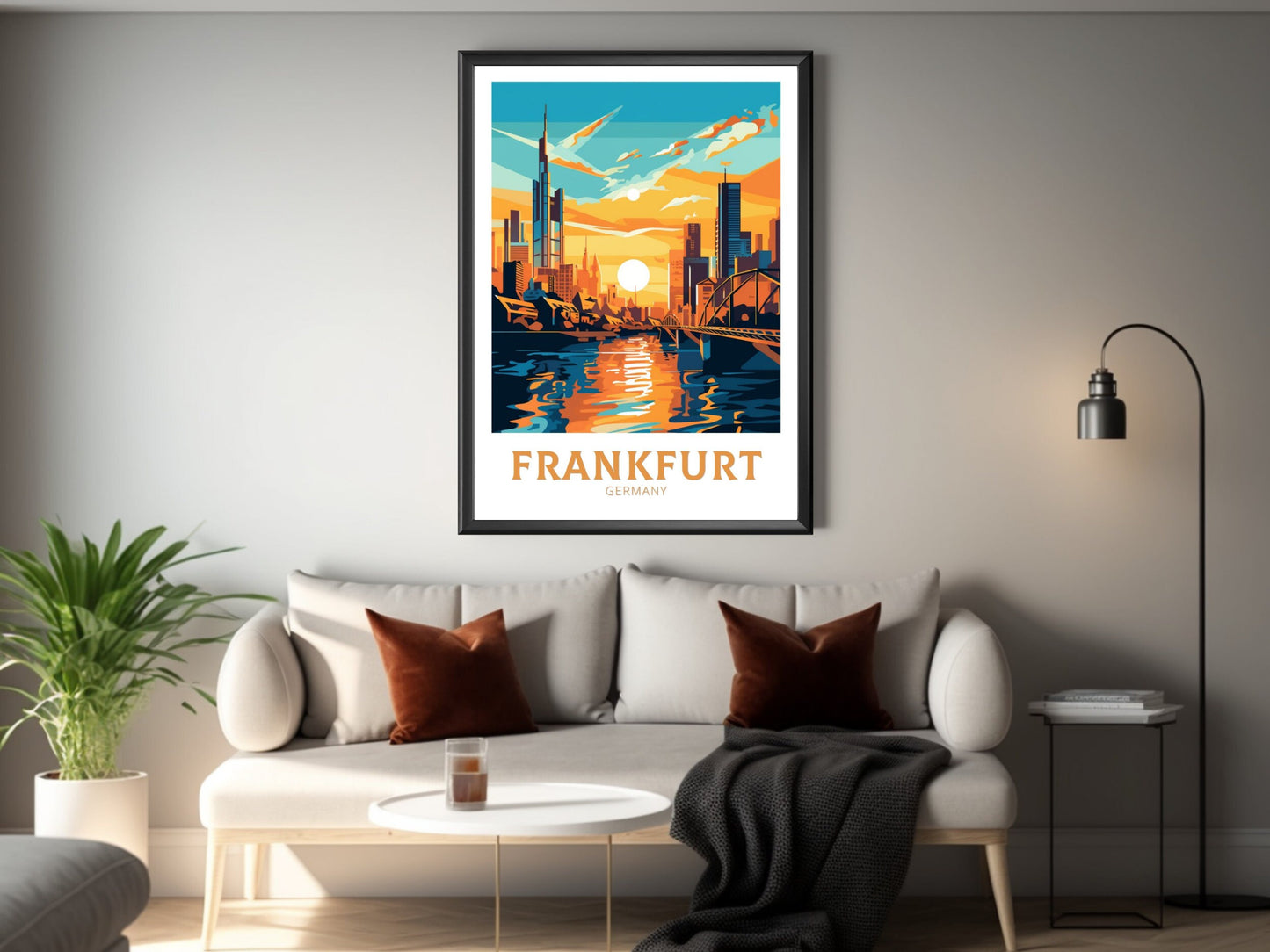 Frankfurt Travel Print | Frankfurt Travel Poster | Frankfurt Illustration | Frankfurt Wall Art | Germany Print Design | ID 175