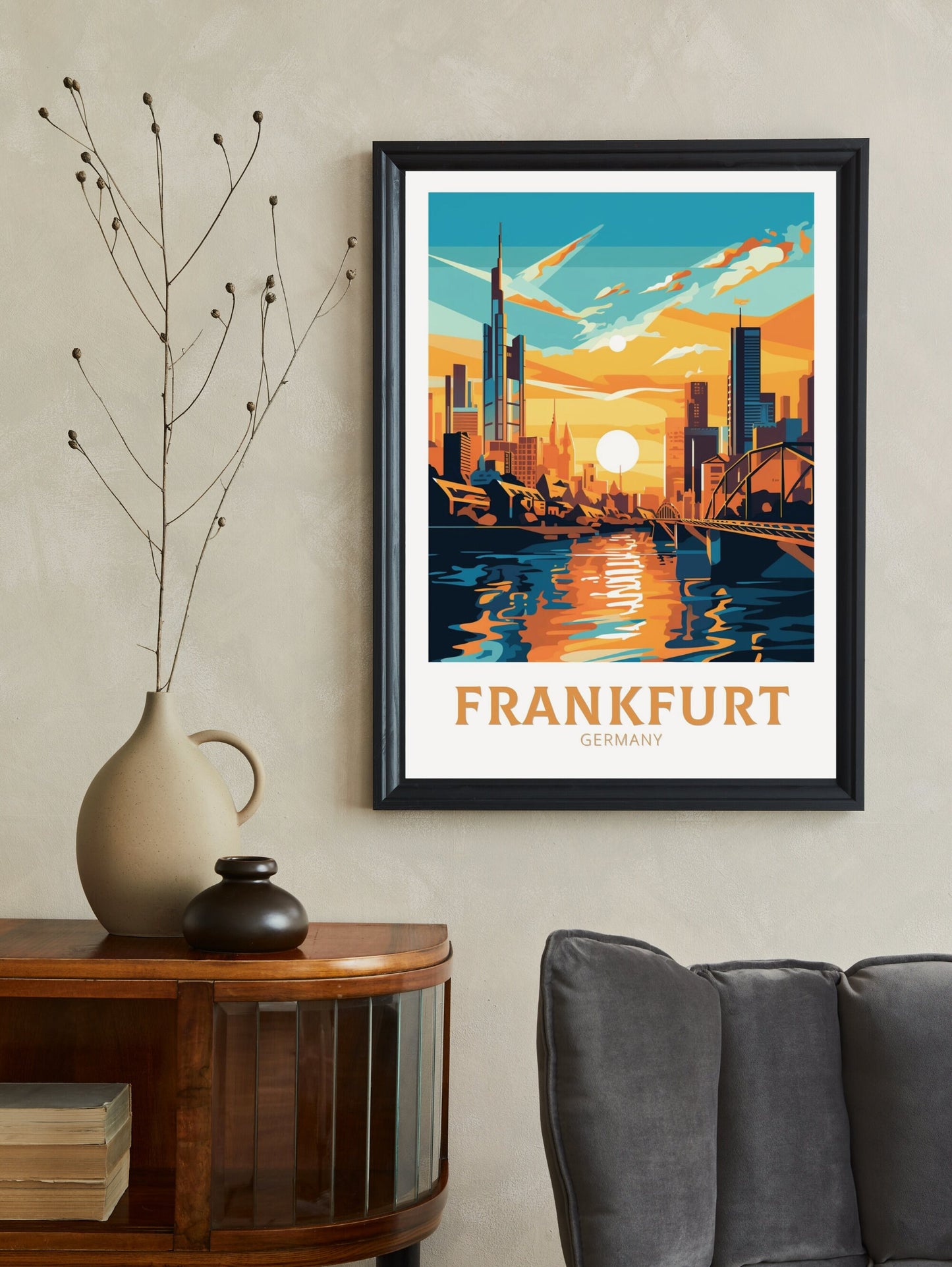 Frankfurt Travel Print | Frankfurt Travel Poster | Frankfurt Illustration | Frankfurt Wall Art | Germany Print Design | ID 175