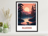 Alaska Print | Alaska Poster | Alaska Illustration | Alaska Painting | Alaska Wall Art | Minimalist Landscape | Alaska Travel Print | ID 118
