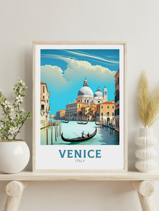 Venice Poster | Venice Travel Print | Venice Illustration | Venice Wall Art | Italy Poster | Venice Home Decor | Venice Gondolas | ID 177