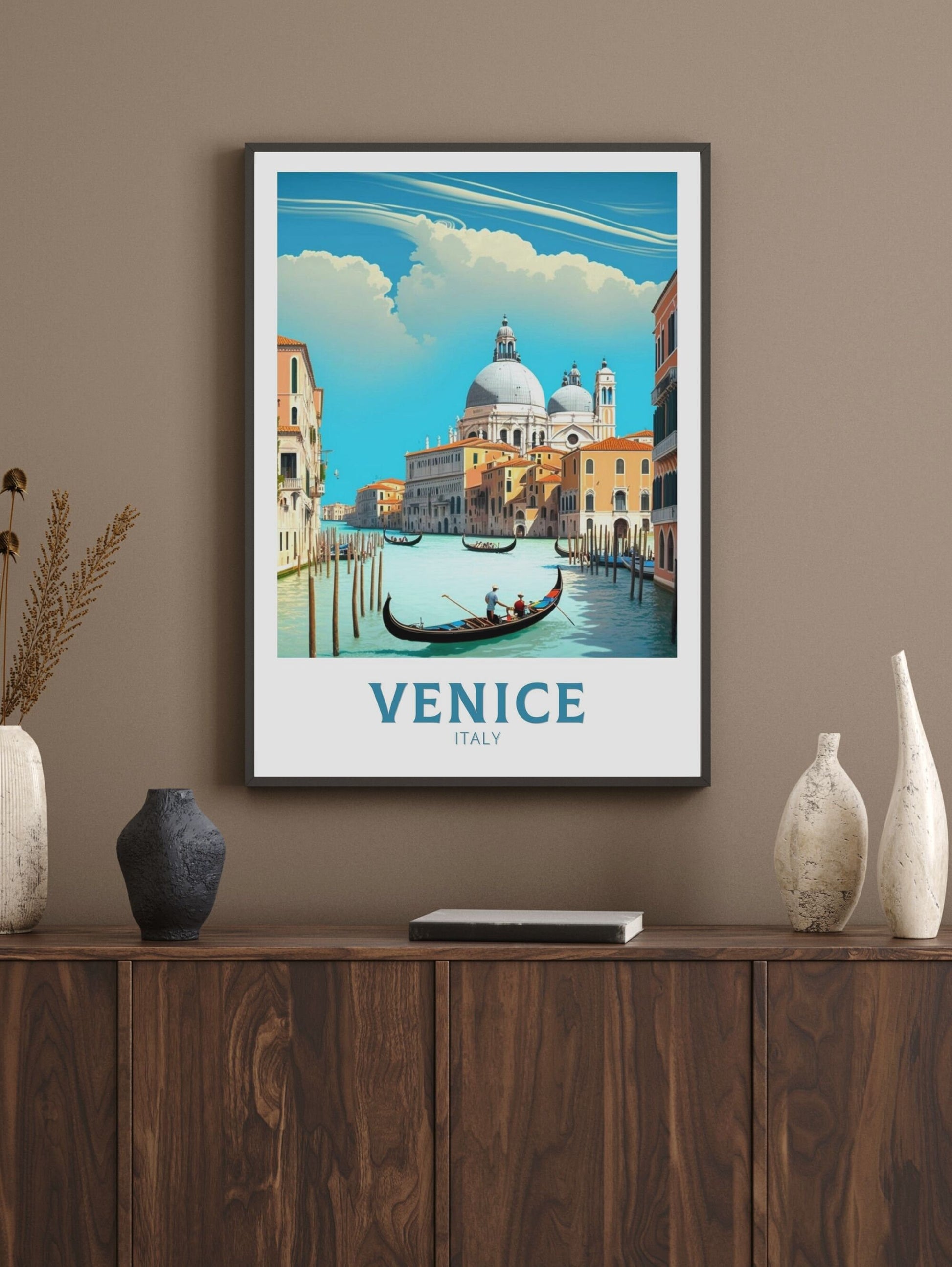 Venice Poster | Venice Travel Print | Venice Illustration | Venice Wall Art | Italy Poster | Venice Home Decor | Venice Gondolas | ID 177