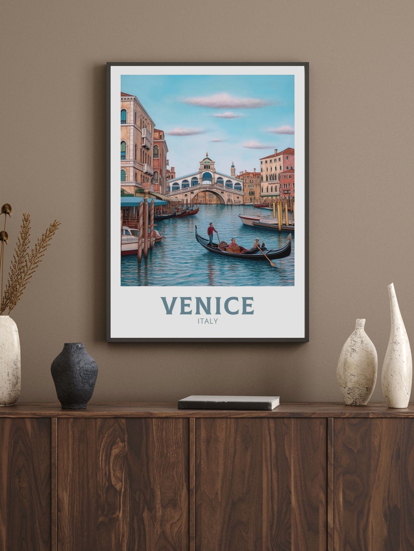 Venice Travel Poster | Venice Travel Print | Venice Illustration | Venice Wall Art | Italy Poster | Venice Home Decor | Venice Bridge ID 178