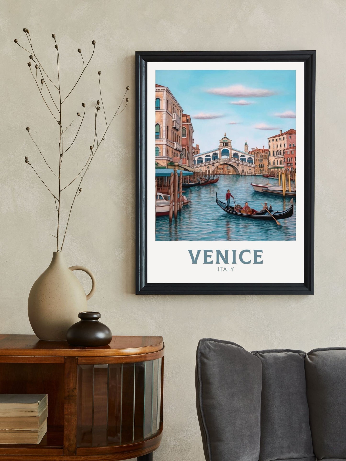 Venice Travel Poster | Venice Travel Print | Venice Illustration | Venice Wall Art | Italy Poster | Venice Home Decor | Venice Bridge ID 178