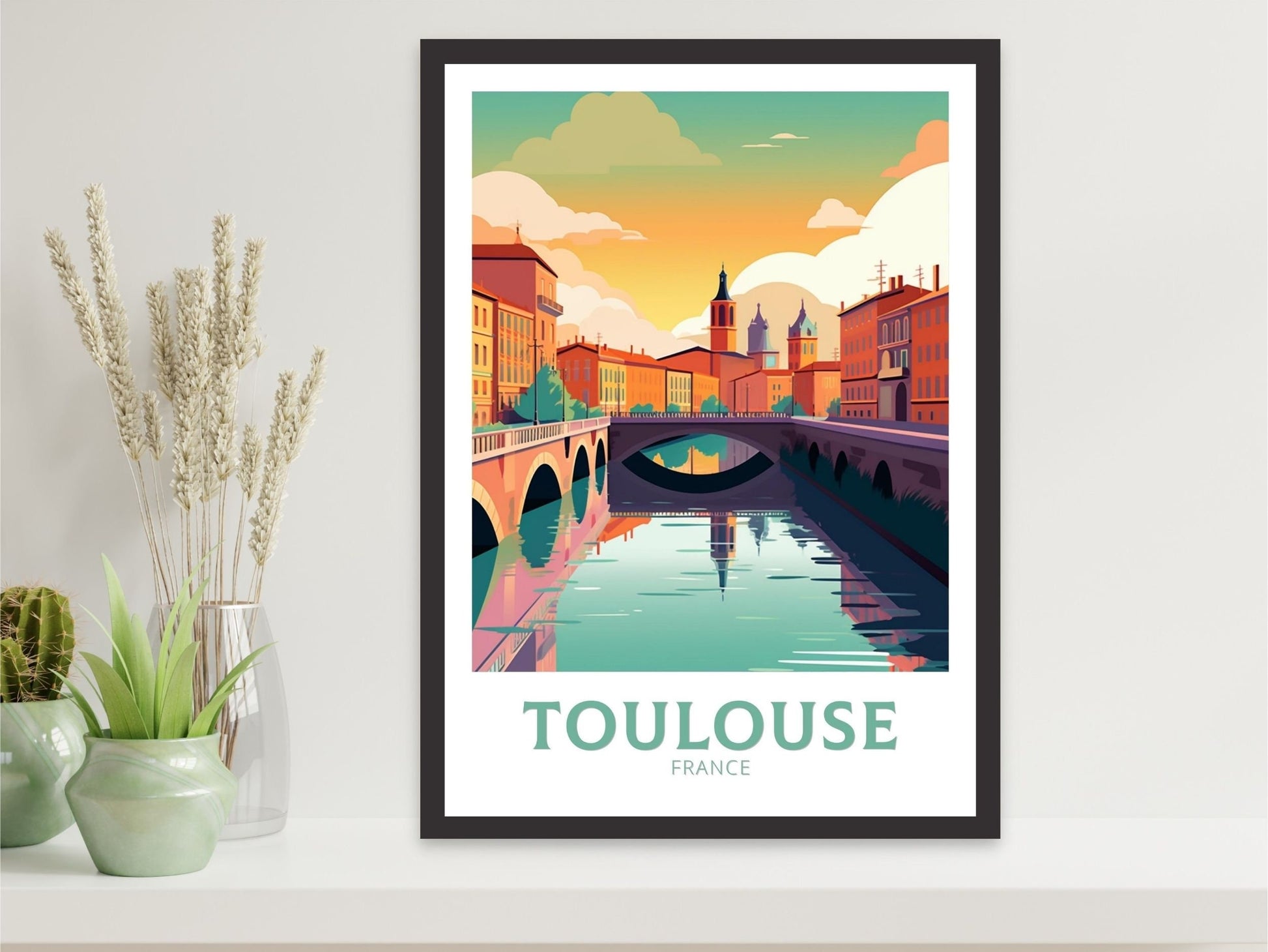 Toulouse Travel Print | Toulouse Travel Poster | Toulouse Wall Art | France Travel Poster | Toulouse Illustration | Cityscape Print ID 179