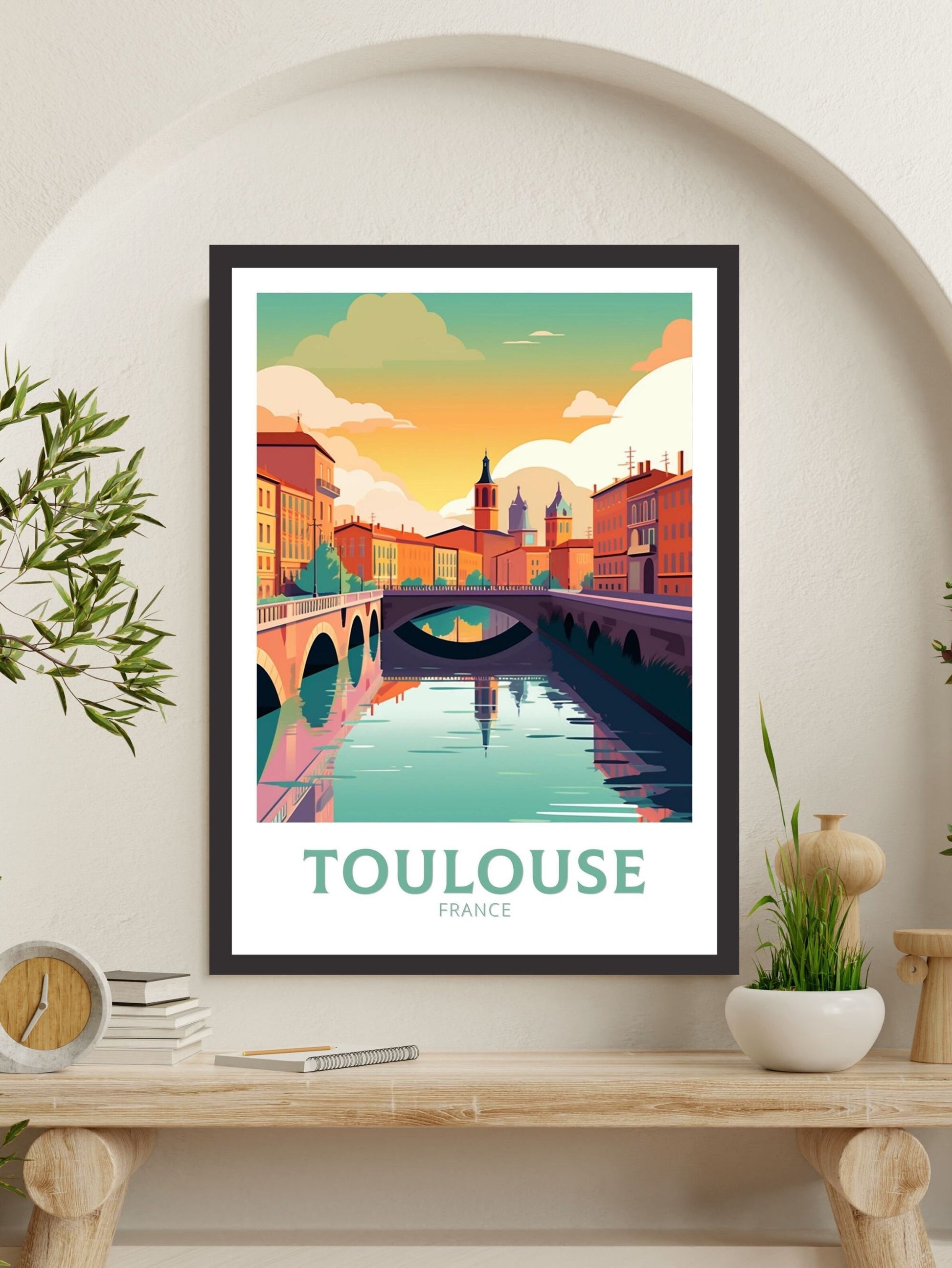 Toulouse Travel Print | Toulouse Travel Poster | Toulouse Wall Art | France Travel Poster | Toulouse Illustration | Cityscape Print ID 179