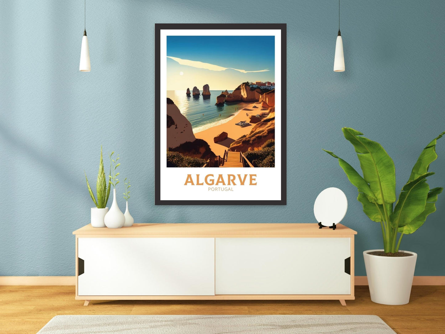 Algarve Travel Print | Algarve Poster | Algarve Illustration | Algarve Wall Art | Portugal Print | Algarve Beach Print| Algarve Art ID 119