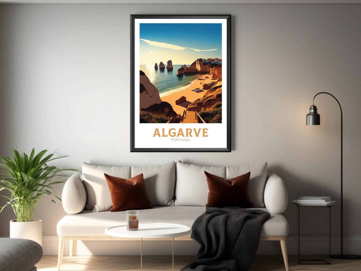 Algarve Travel Print | Algarve Poster | Algarve Illustration | Algarve Wall Art | Portugal Print | Algarve Beach Print| Algarve Art ID 119