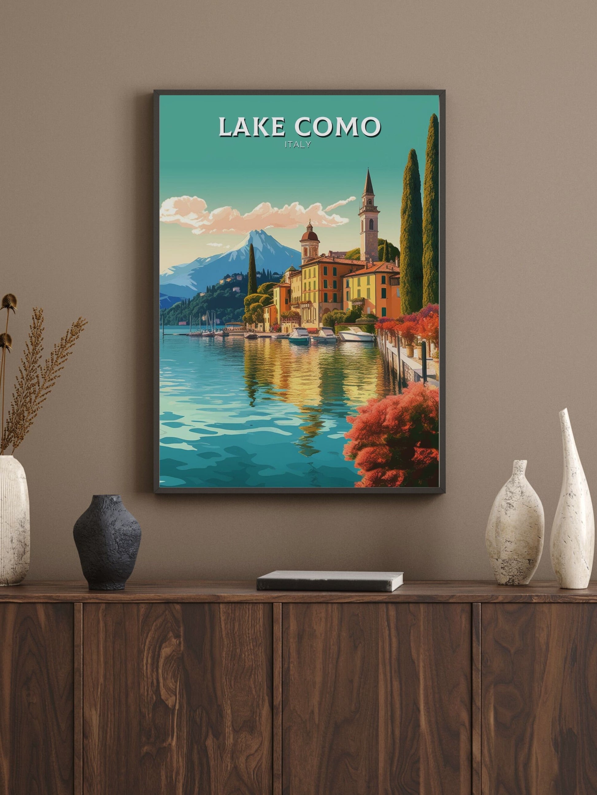 Lake Como Travel Print | Lake Como Poster | Lake Como Wall Art | Italy Print | Lake Como Print| Lake Como Painting | Italy Poster | ID 182