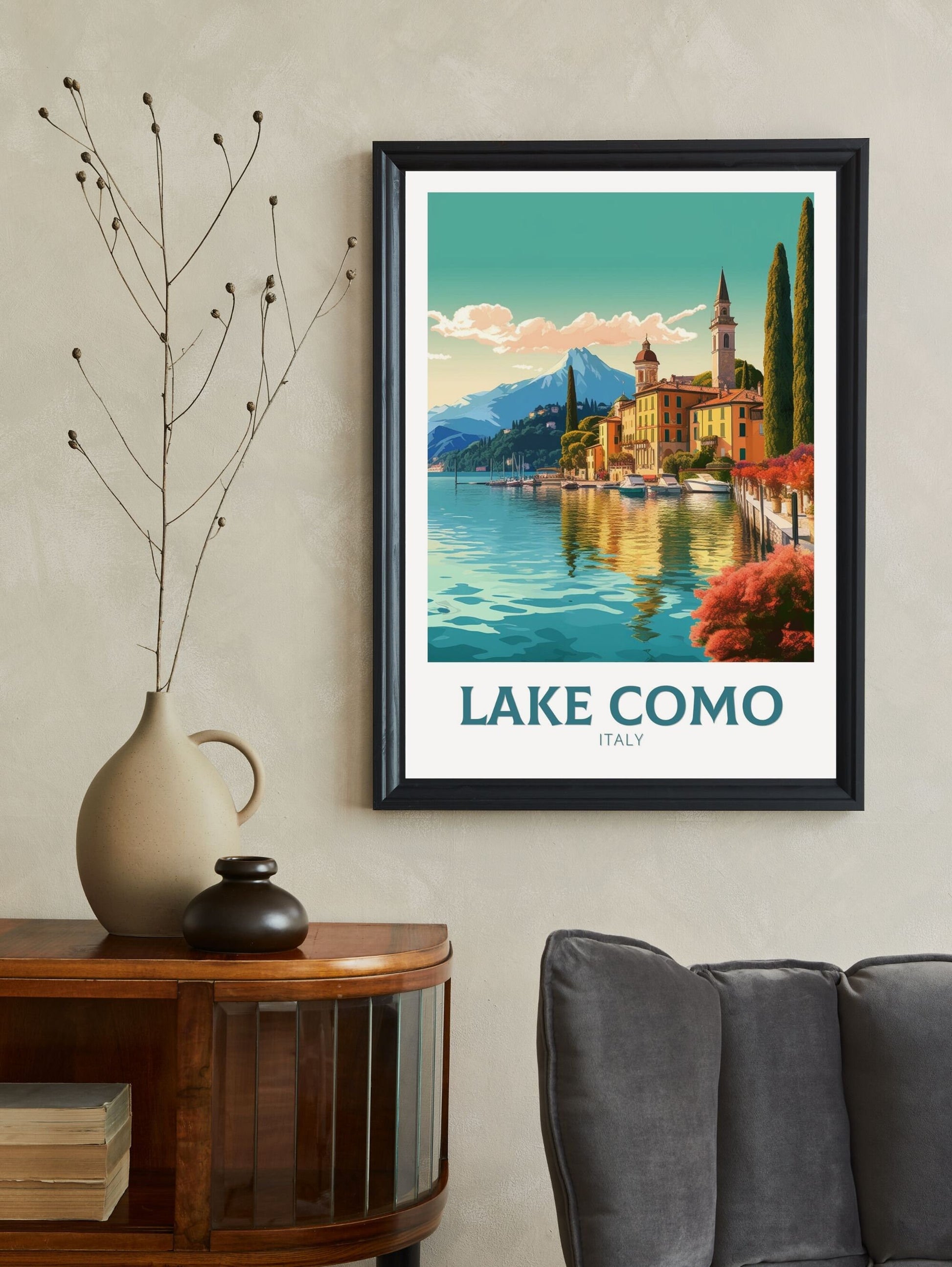 Lake Como Poster | Lake Como Travel Print | Lake Como Wall Art | Italy Print | Lake Como Print | Lake Como Design | Italy Poster | ID 337