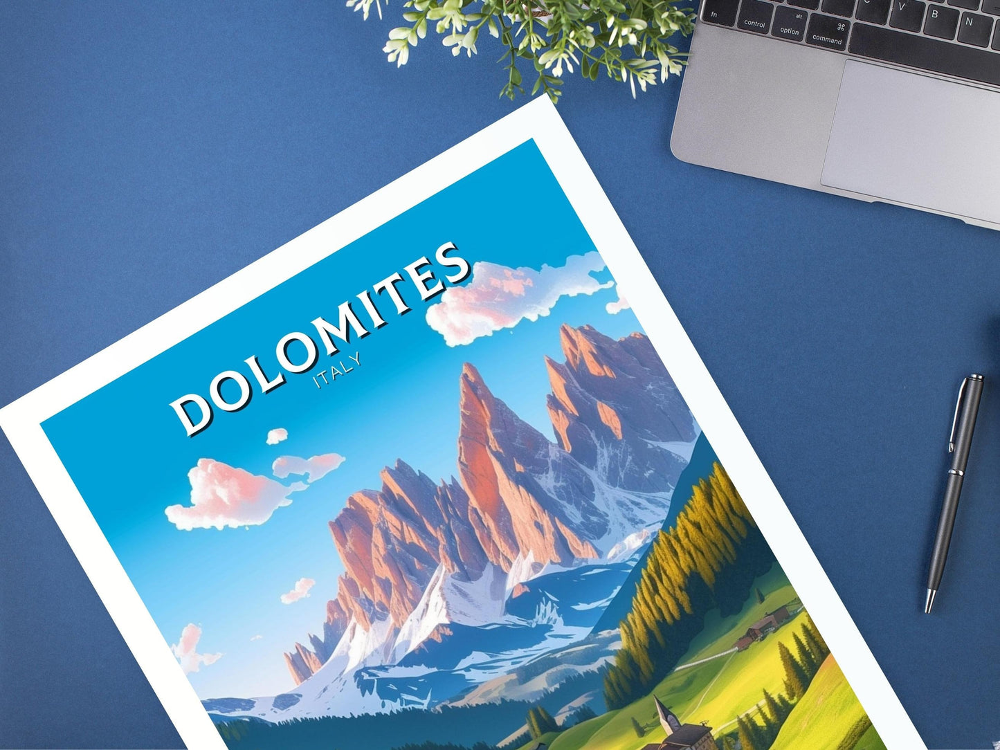 Dolomites Travel Poster | Dolomites Travel Print | Italy Gift | Italy Travel Print | Piave Valley Poster | Housewarming Gift | ID 183