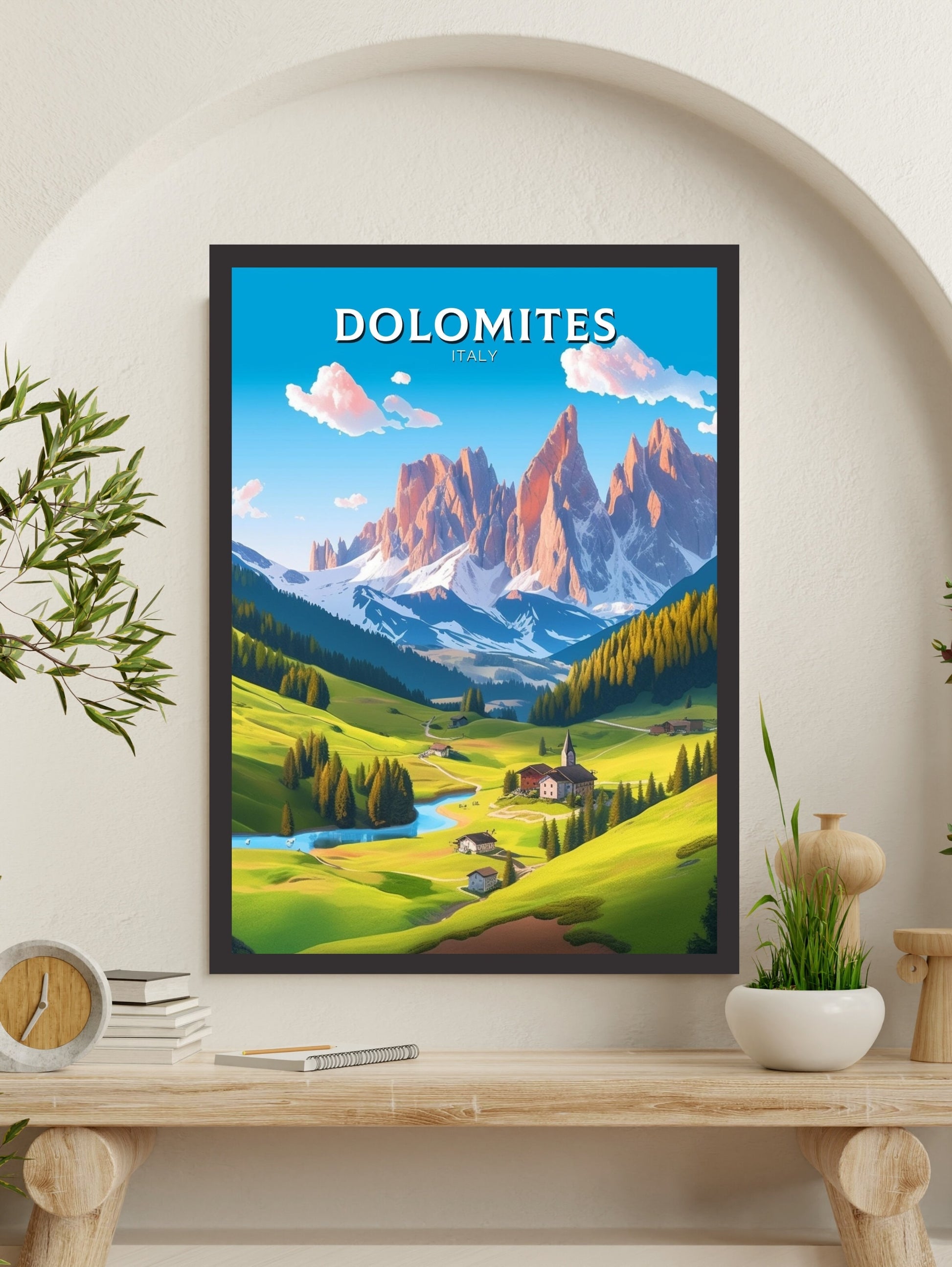 Dolomites Travel Poster | Dolomites Travel Print | Italy Gift | Italy Travel Print | Piave Valley Poster | Housewarming Gift | ID 183