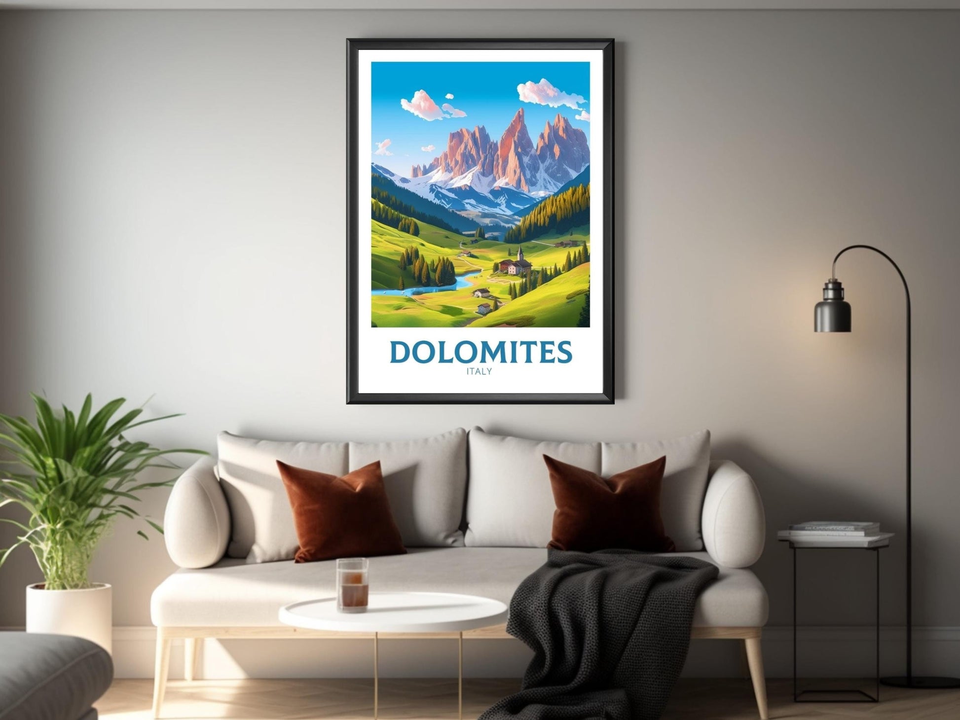 Dolomites Travel Print | Dolomites Poster | Travel Gifts | Italy Travel Print | Piave Valley Poster | Housewarming Gift | ID 184