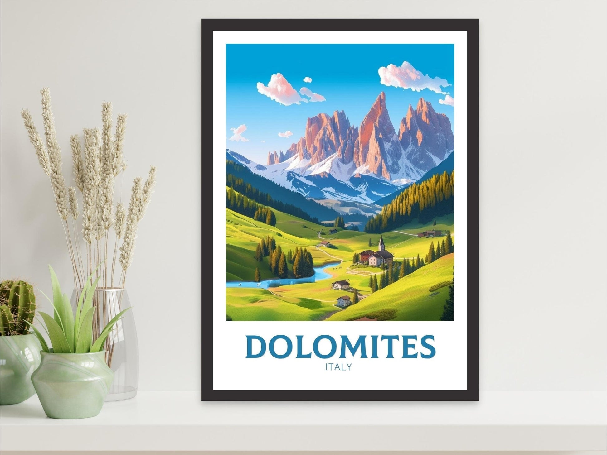 Dolomites Travel Print | Dolomites Poster | Travel Gifts | Italy Travel Print | Piave Valley Poster | Housewarming Gift | ID 184