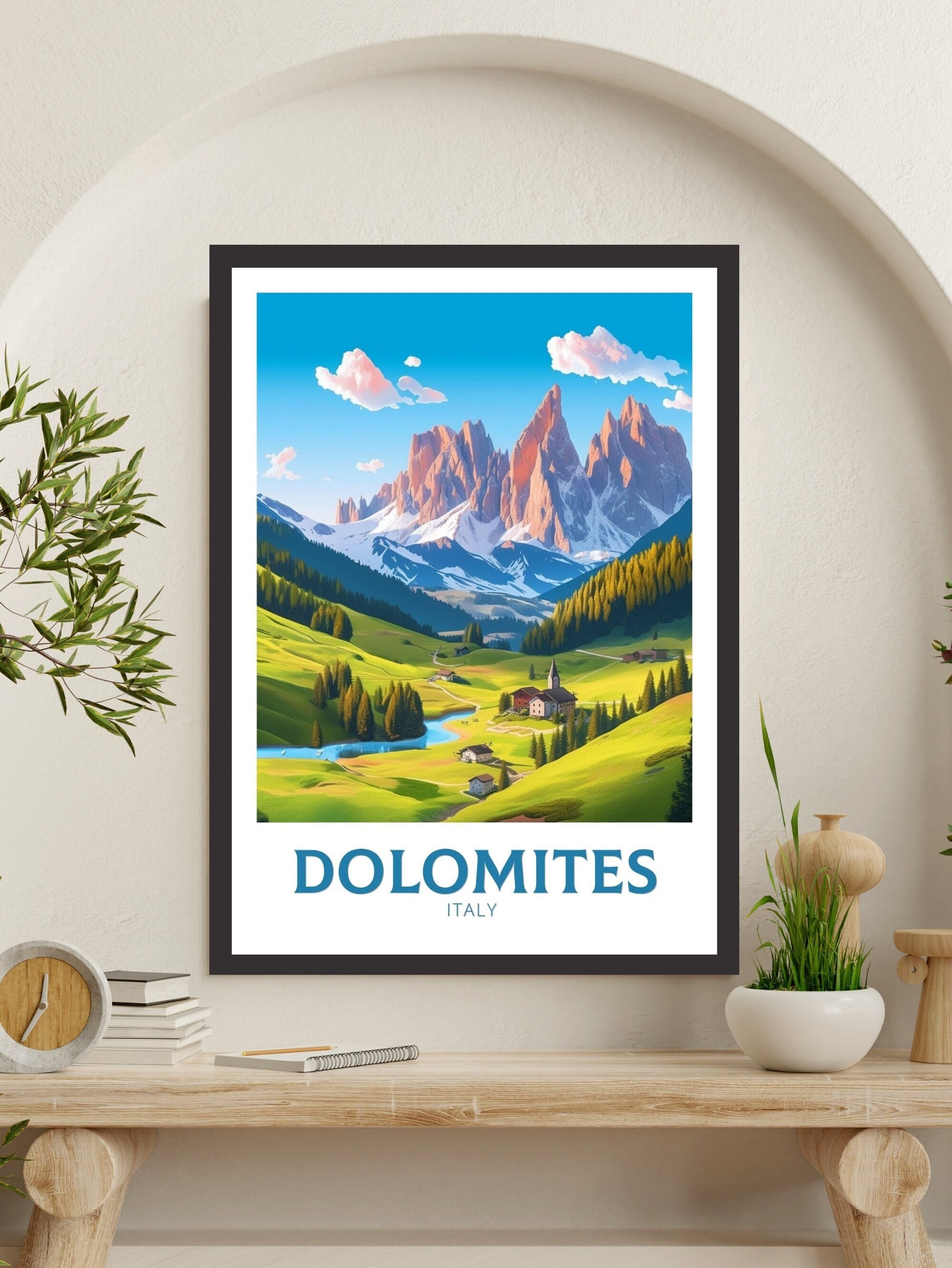 Dolomites Travel Print | Dolomites Poster | Travel Gifts | Italy Travel Print | Piave Valley Poster | Housewarming Gift | ID 184