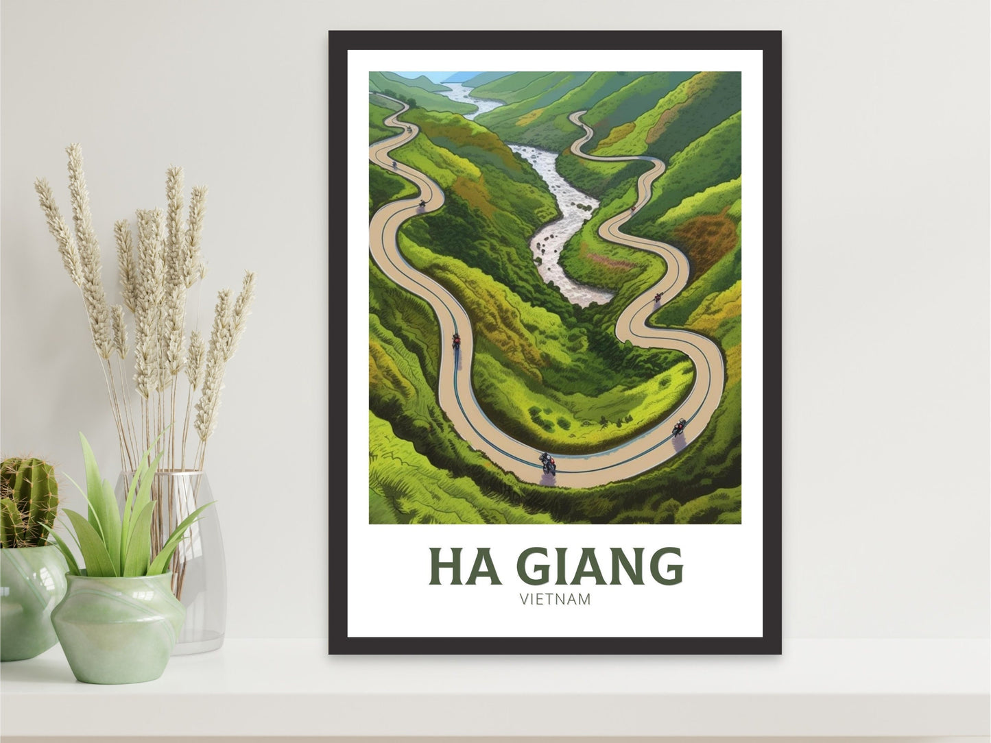 Ha Giang Poster | Ha Giang Illustration | Ha Giang Loop | Vietnam Poster | Vietnam Wall Art | Asia Poster | Vietnam Wall Art | ID 188