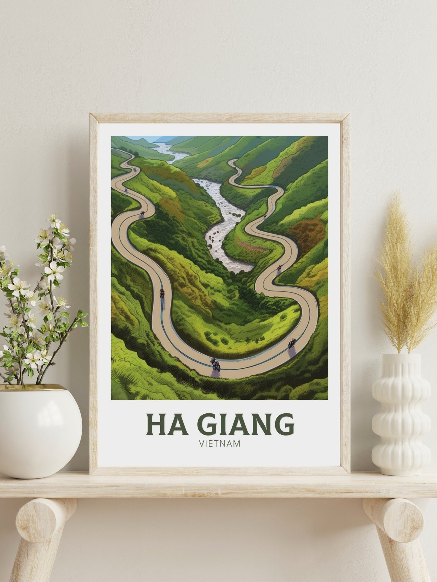 Ha Giang Poster | Ha Giang Illustration | Ha Giang Loop | Vietnam Poster | Vietnam Wall Art | Asia Poster | Vietnam Wall Art | ID 188