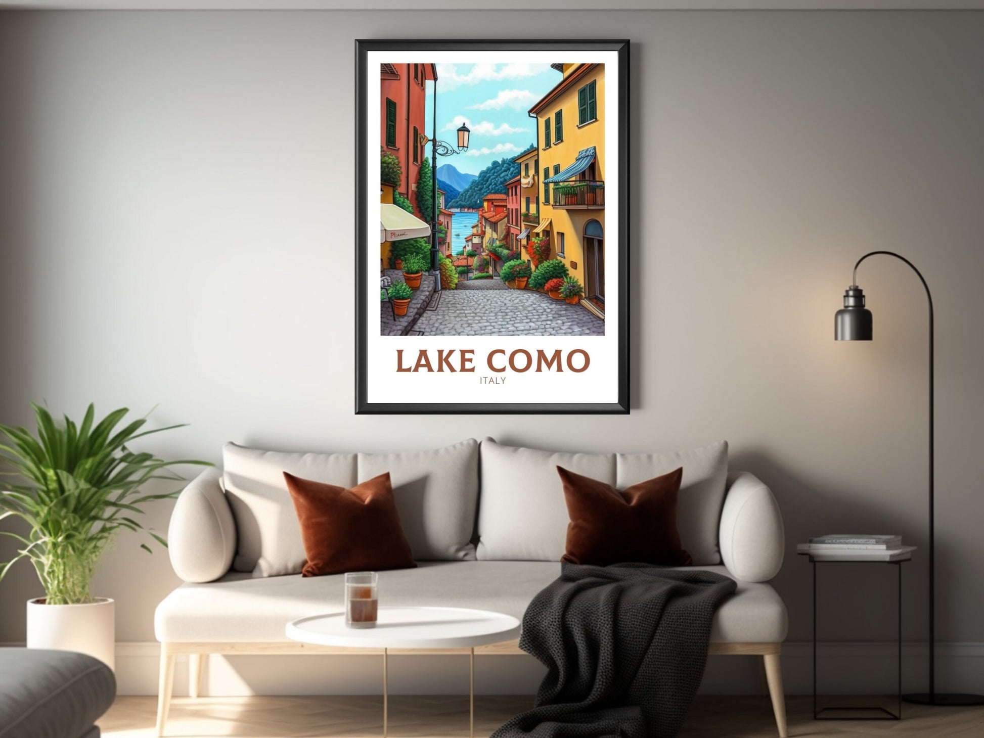 Lake Como Italy Travel Poster | Lake Como Illustration | Lake Como Wall Art | Italy Poster | Lake Como Poster | Lake Como Print | ID 194