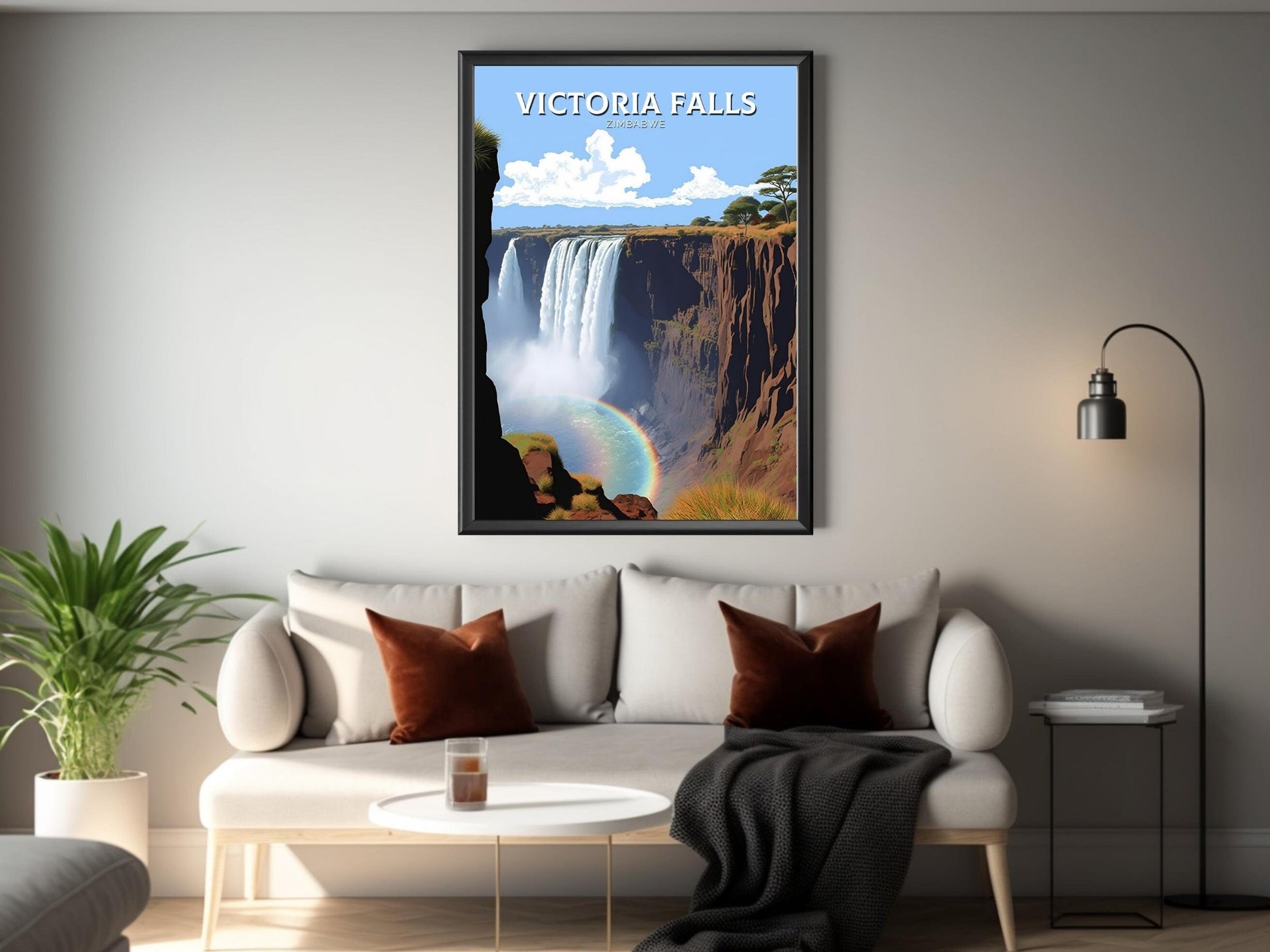 Victoria Falls Travel Print | Victoria Falls Poster | Victoria Falls Wall Art | Africa Print | Victoria Falls Decor | Zimbabwe Poster ID 210