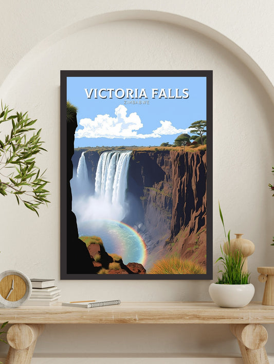 Victoria Falls Travel Print | Victoria Falls Poster | Victoria Falls Wall Art | Africa Print | Victoria Falls Decor | Zimbabwe Poster ID 210