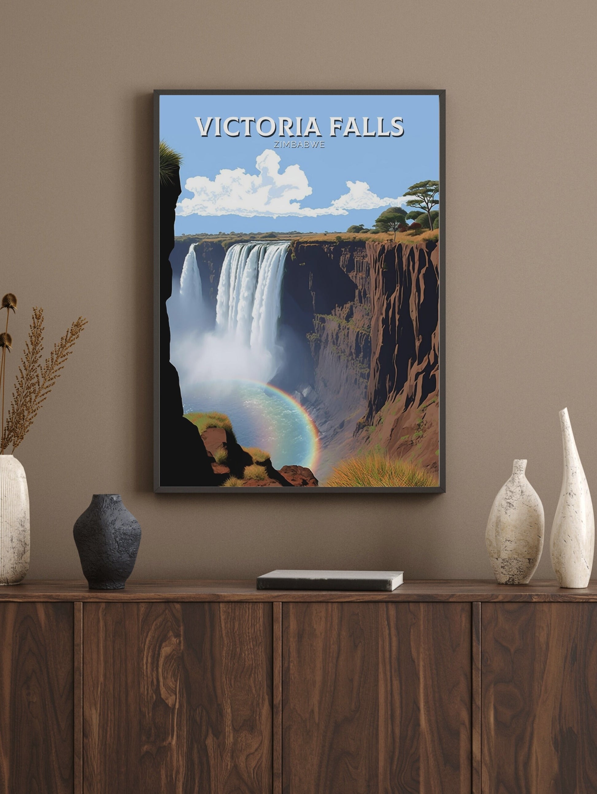 Victoria Falls Travel Print | Victoria Falls Poster | Victoria Falls Wall Art | Africa Print | Victoria Falls Decor | Zimbabwe Poster ID 210