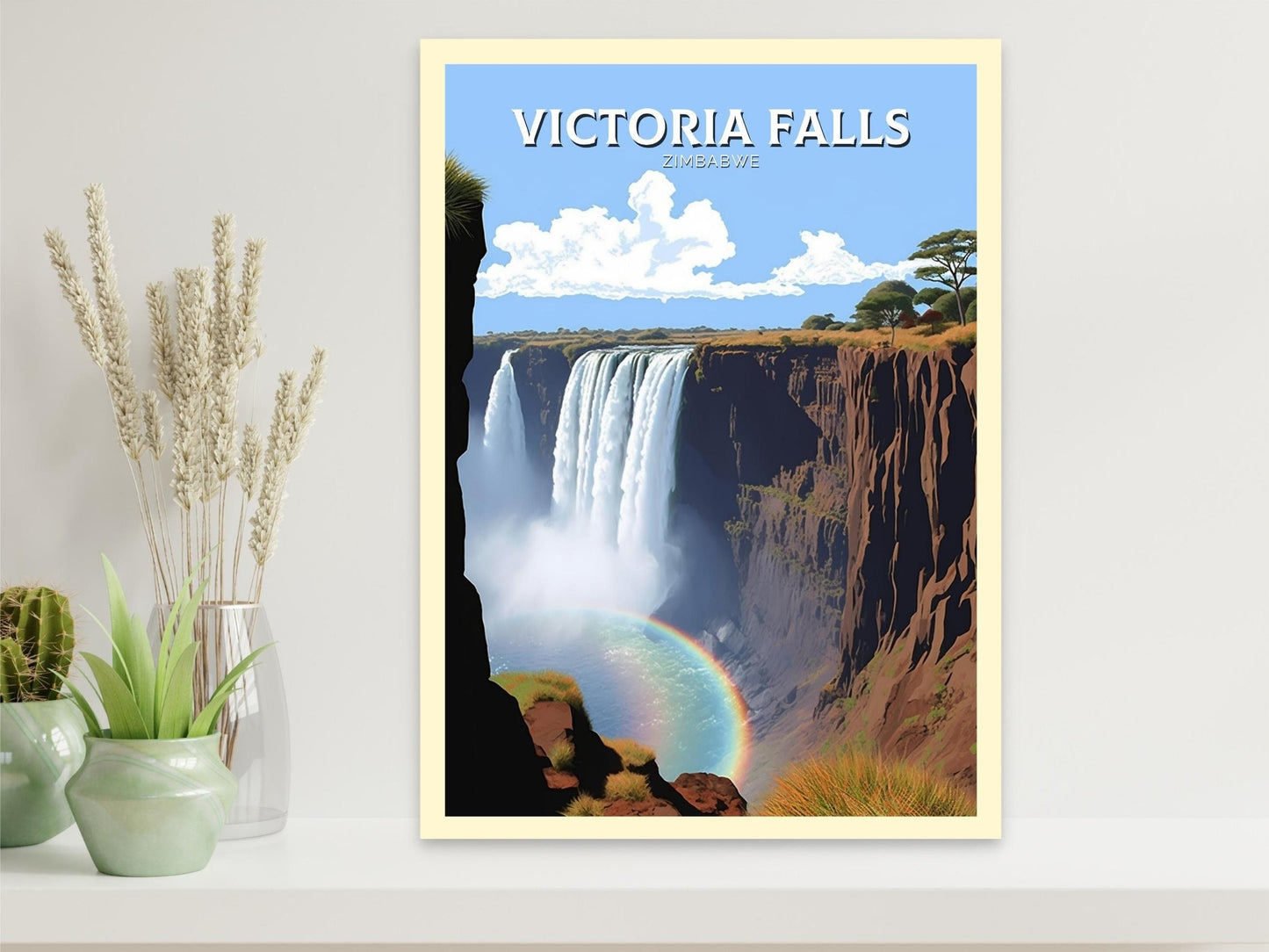 Victoria Falls Travel Print | Victoria Falls Poster | Victoria Falls Wall Art | Africa Print | Victoria Falls Decor | Zimbabwe Poster ID 210