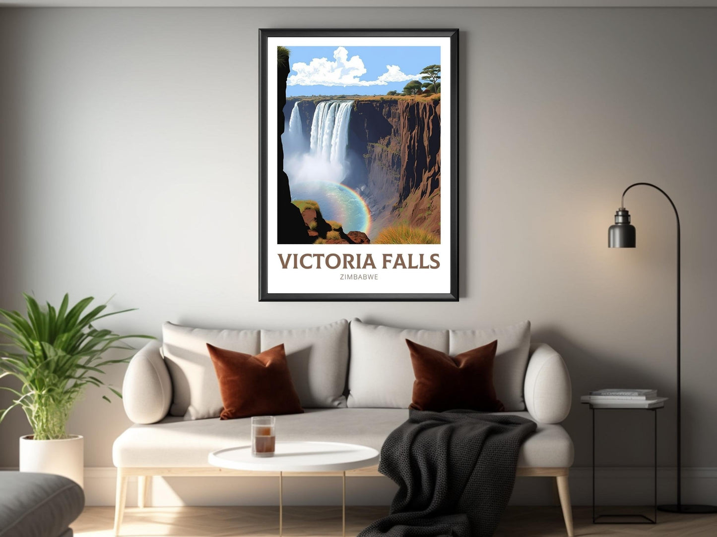 Victoria Falls Poster | Victoria Falls Travel Print | Victoria Falls Artwork | Africa Print | Victoria Falls Decor | Zimbabwe Print | ID 211