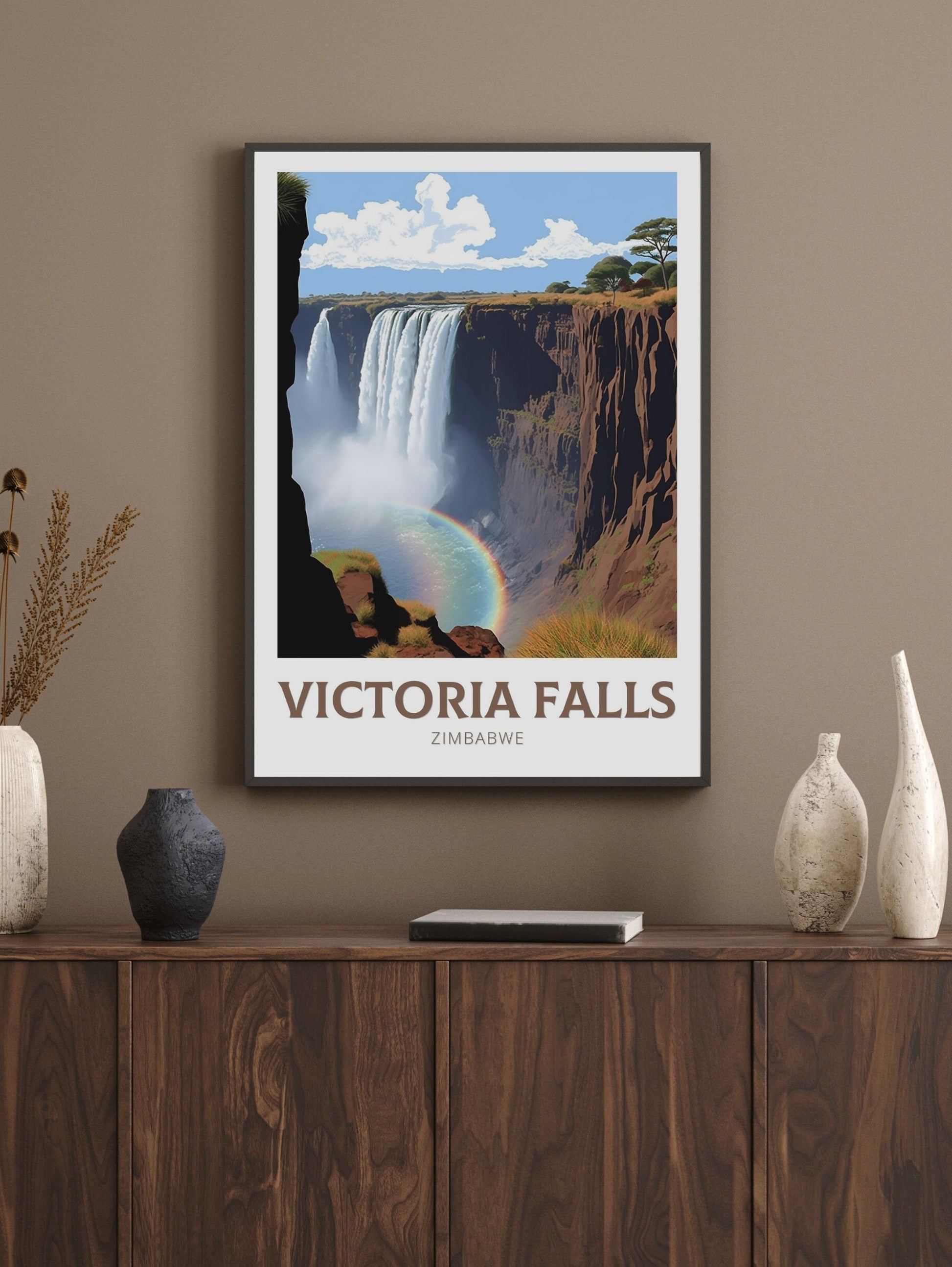 Victoria Falls Poster | Victoria Falls Travel Print | Victoria Falls Artwork | Africa Print | Victoria Falls Decor | Zimbabwe Print | ID 211