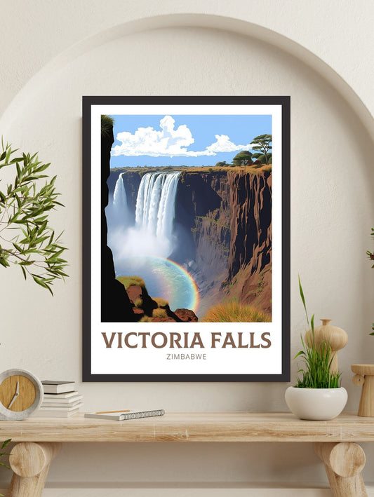 Victoria Falls Poster | Victoria Falls Travel Print | Victoria Falls Artwork | Africa Print | Victoria Falls Decor | Zimbabwe Print | ID 211