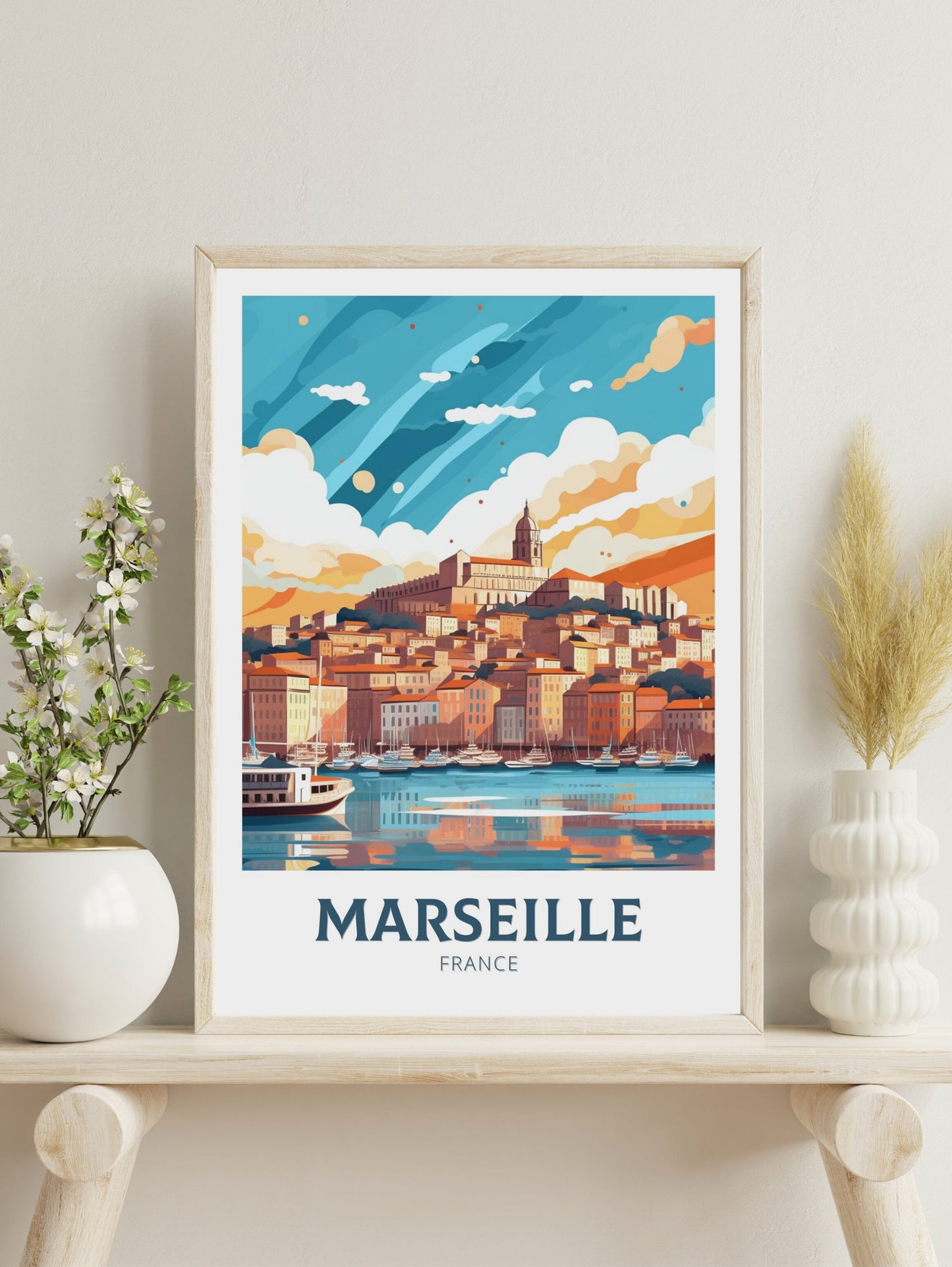 Marseille Travel Poster | Marseille Illustration | Marseille Wall Art | France Poster | Marseille Home Décor | Marseille Print | ID 199