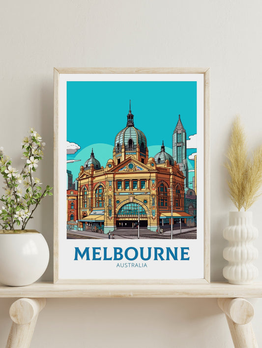 Melbourne Poster | Melbourne Illustration | Melbourne Station | Australia Poster | Australia Wall Art | Australia Print | ID 201