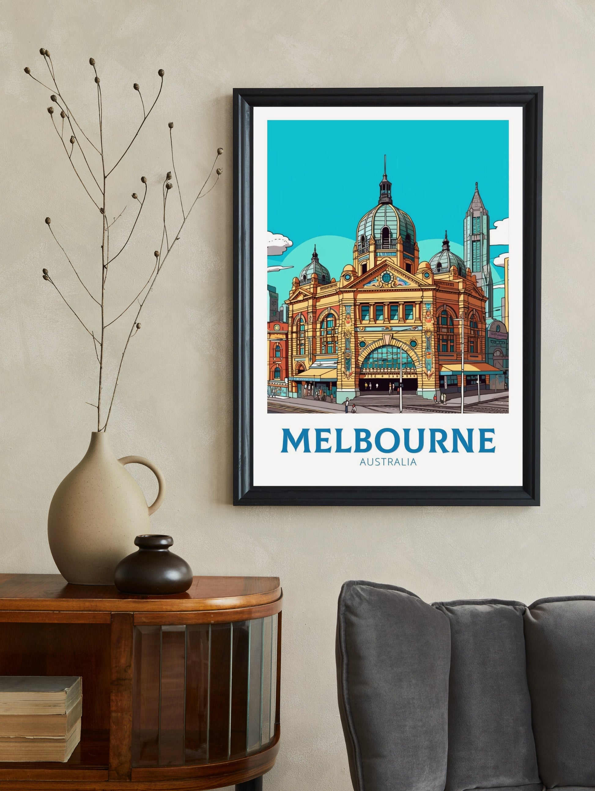 Melbourne Poster | Melbourne Illustration | Melbourne Station | Australia Poster | Australia Wall Art | Australia Print | ID 201