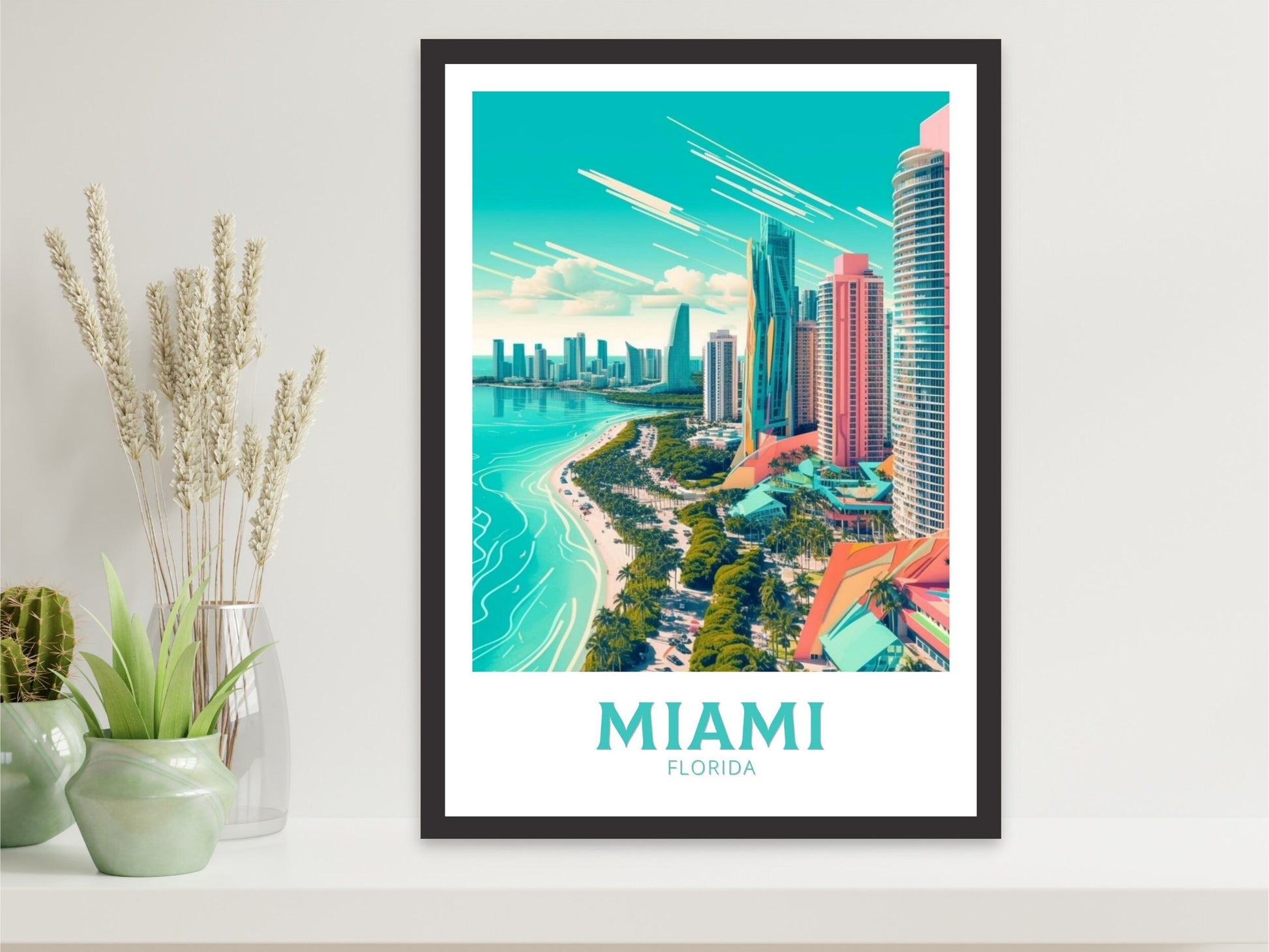 Miami Florida Travel Print | Miami Poster | Miami Design | Miami Wall Art | Miami Illustration | Miami Florida Poster | Miami Beach | ID 202