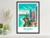 Miami Florida Travel Print | Miami Poster | Miami Design | Miami Wall Art | Miami Illustration | Miami Florida Poster | Miami Beach | ID 202